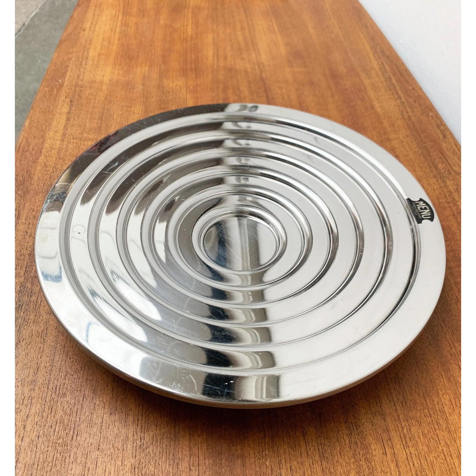 Große postmoderne dänische Metallschale aus Menu, 1980er Jahre im Angebot 3