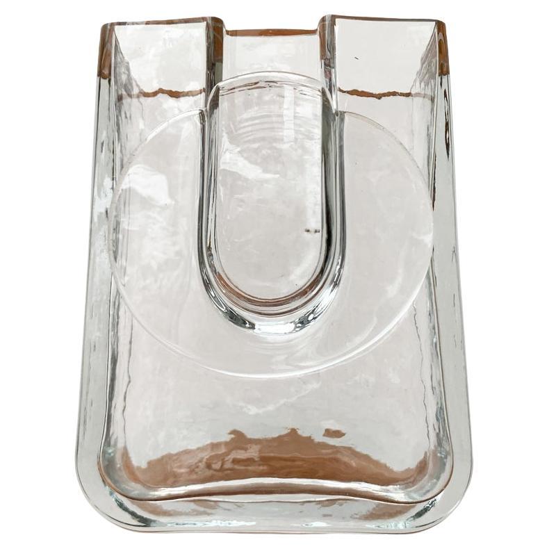 Large Postmodern Glass Block Vase from Rosenthal, 1980s