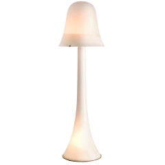 Large Postmodern Italian Floor Lamp in Opaline Glass