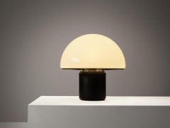 Large Postmodern Mushroom Table Lamp in White Perspex