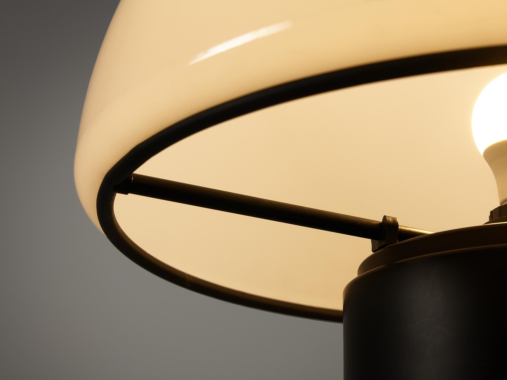 Italian Large Postmodern Mushroom Table Lamp in White Perspex 