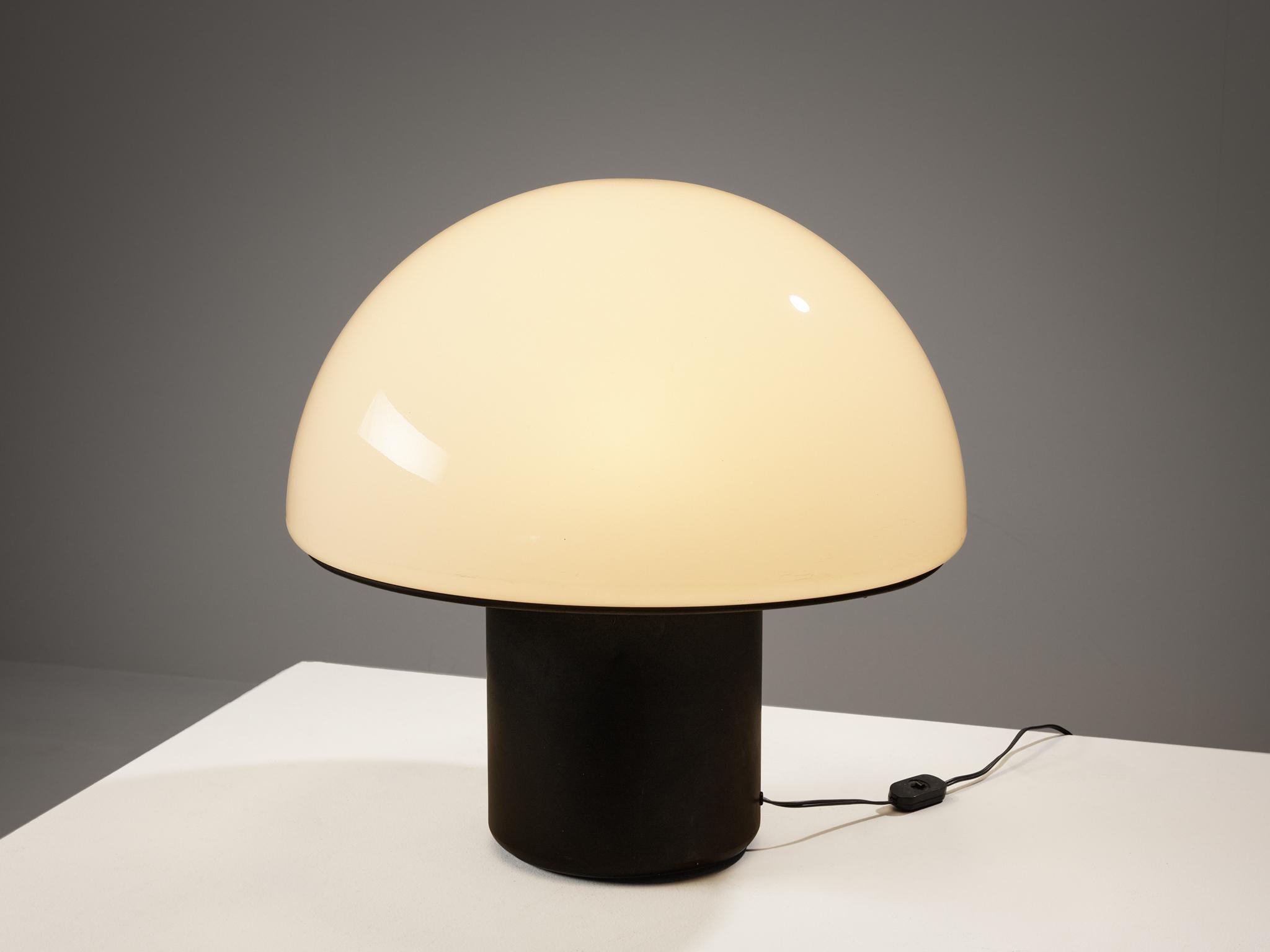 Plexiglass Large Postmodern Mushroom Table Lamp in White Perspex 