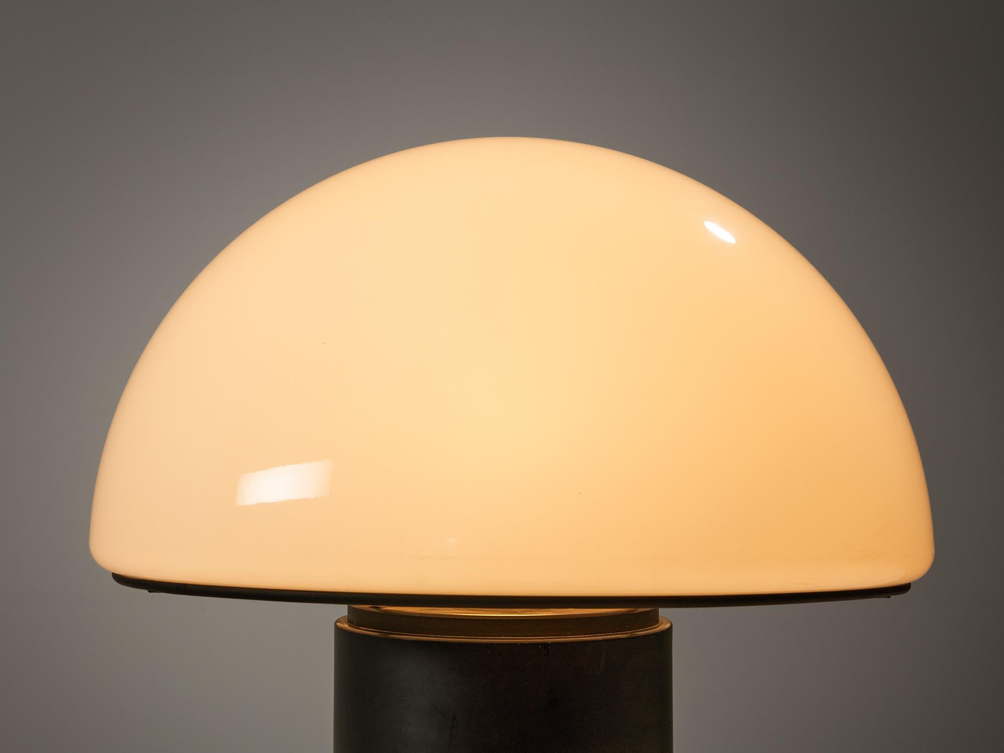 Large Postmodern Mushroom Table Lamp in White Perspex  1