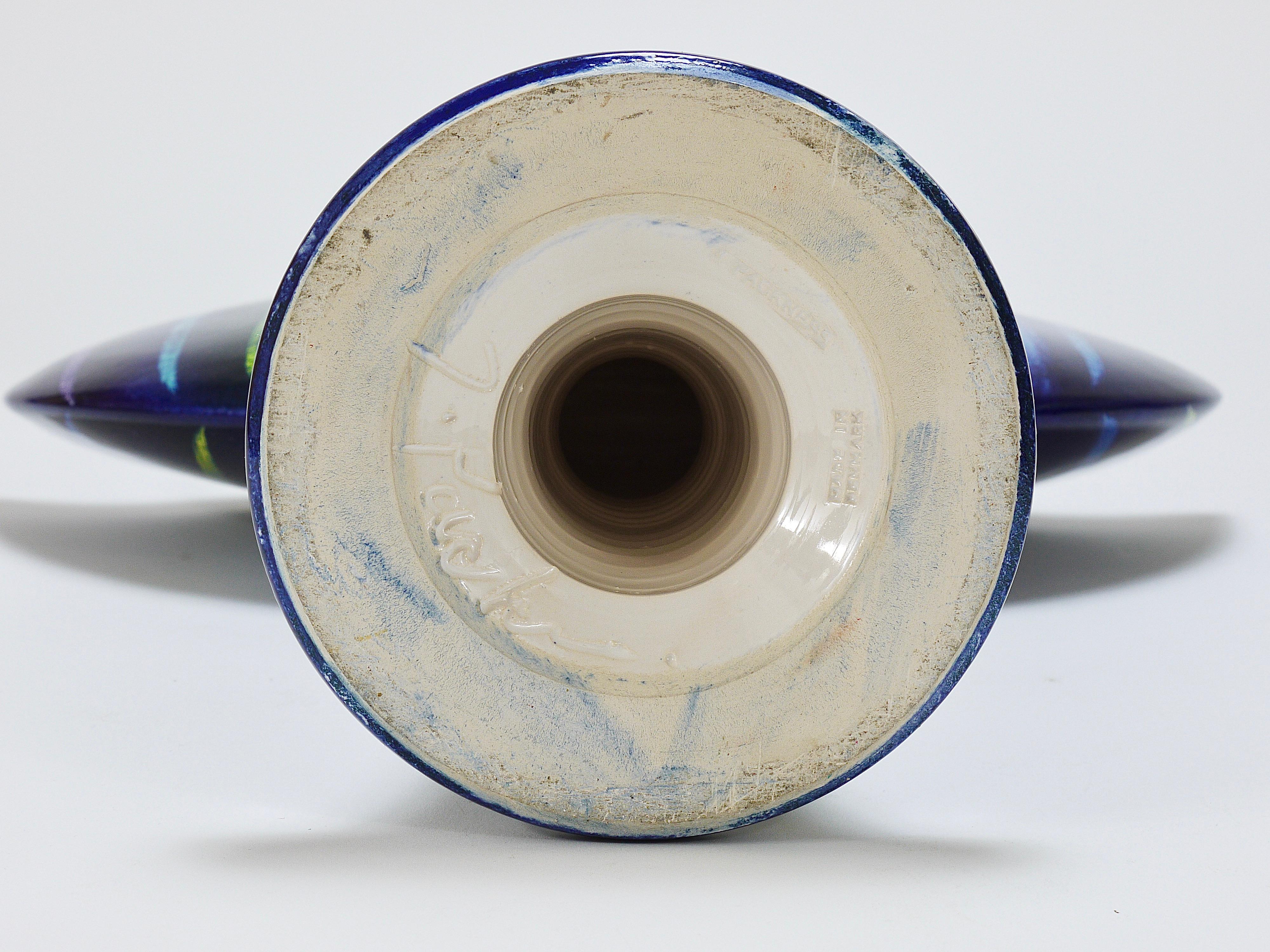 Large Postmodern Pottery Vase by Jesper Packness, Memphis-Style, Denmark For Sale 5