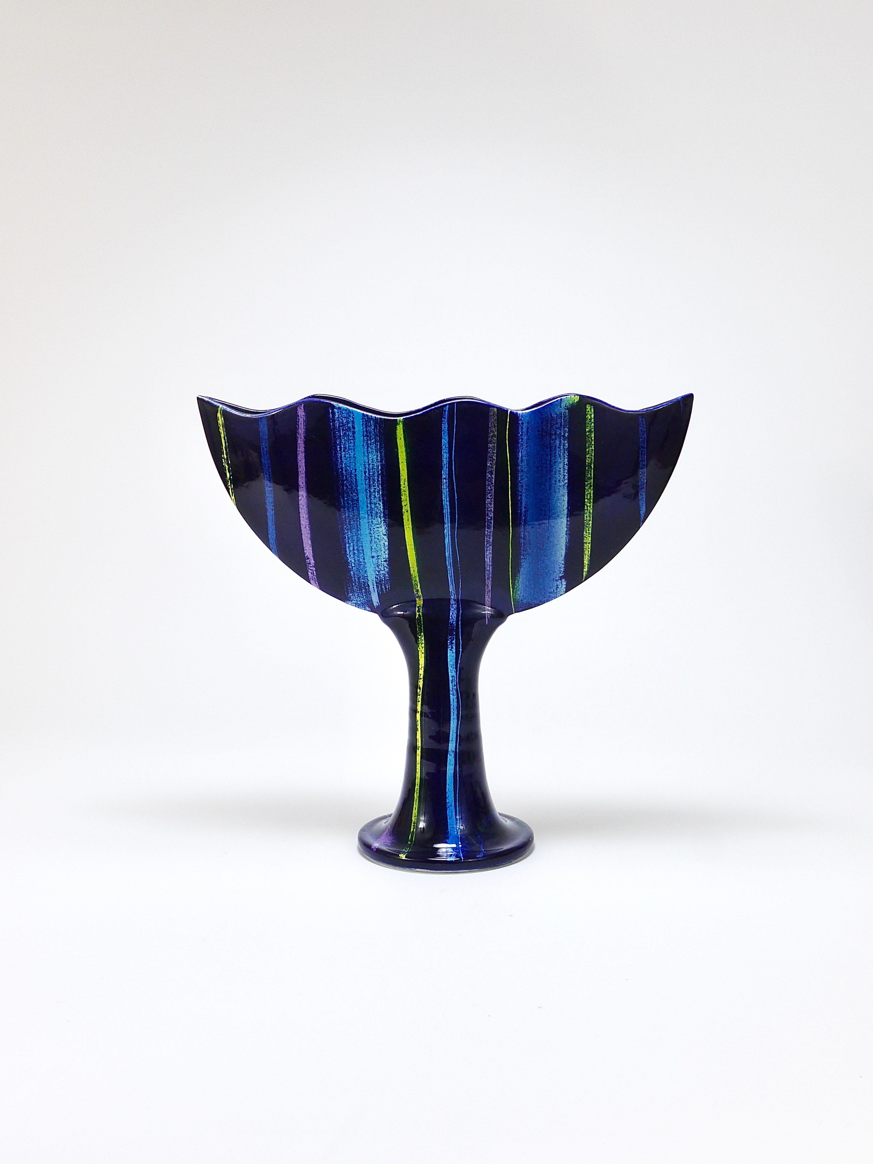 Post-Modern Large Postmodern Pottery Vase by Jesper Packness, Memphis-Style, Denmark For Sale