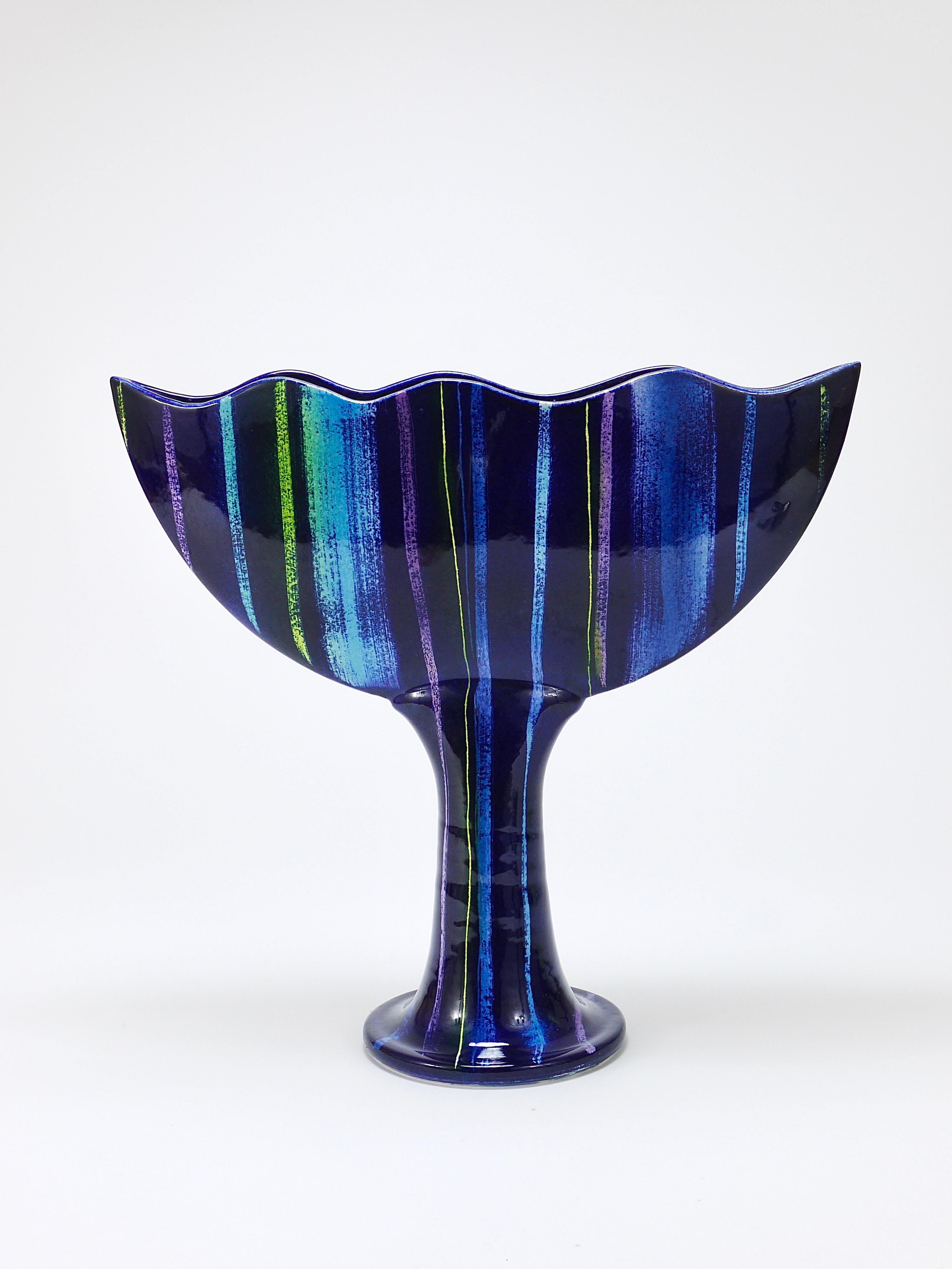 Contemporary Large Postmodern Pottery Vase by Jesper Packness, Memphis-Style, Denmark For Sale