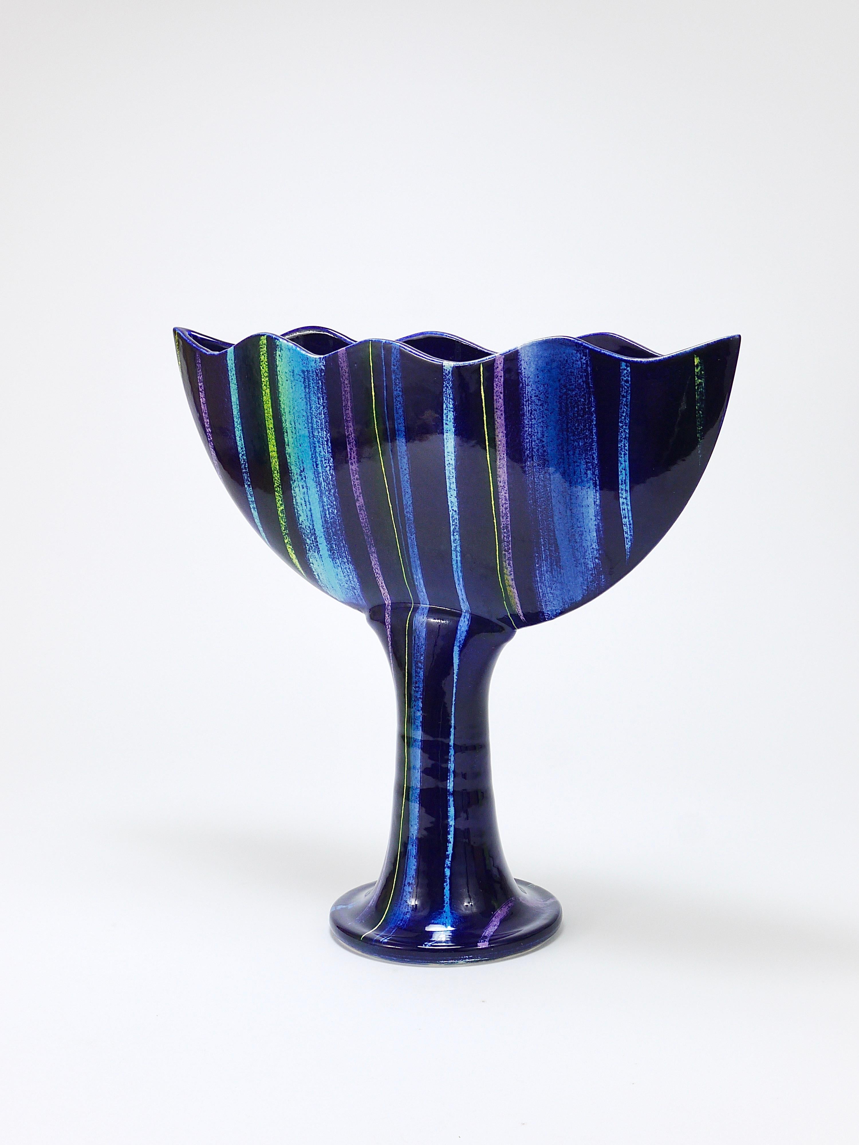 Ceramic Large Postmodern Pottery Vase by Jesper Packness, Memphis-Style, Denmark For Sale