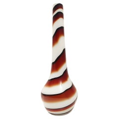 Large Postmodern Red, Black and White Glass Vase attr. to Carlo Moretti, Italy