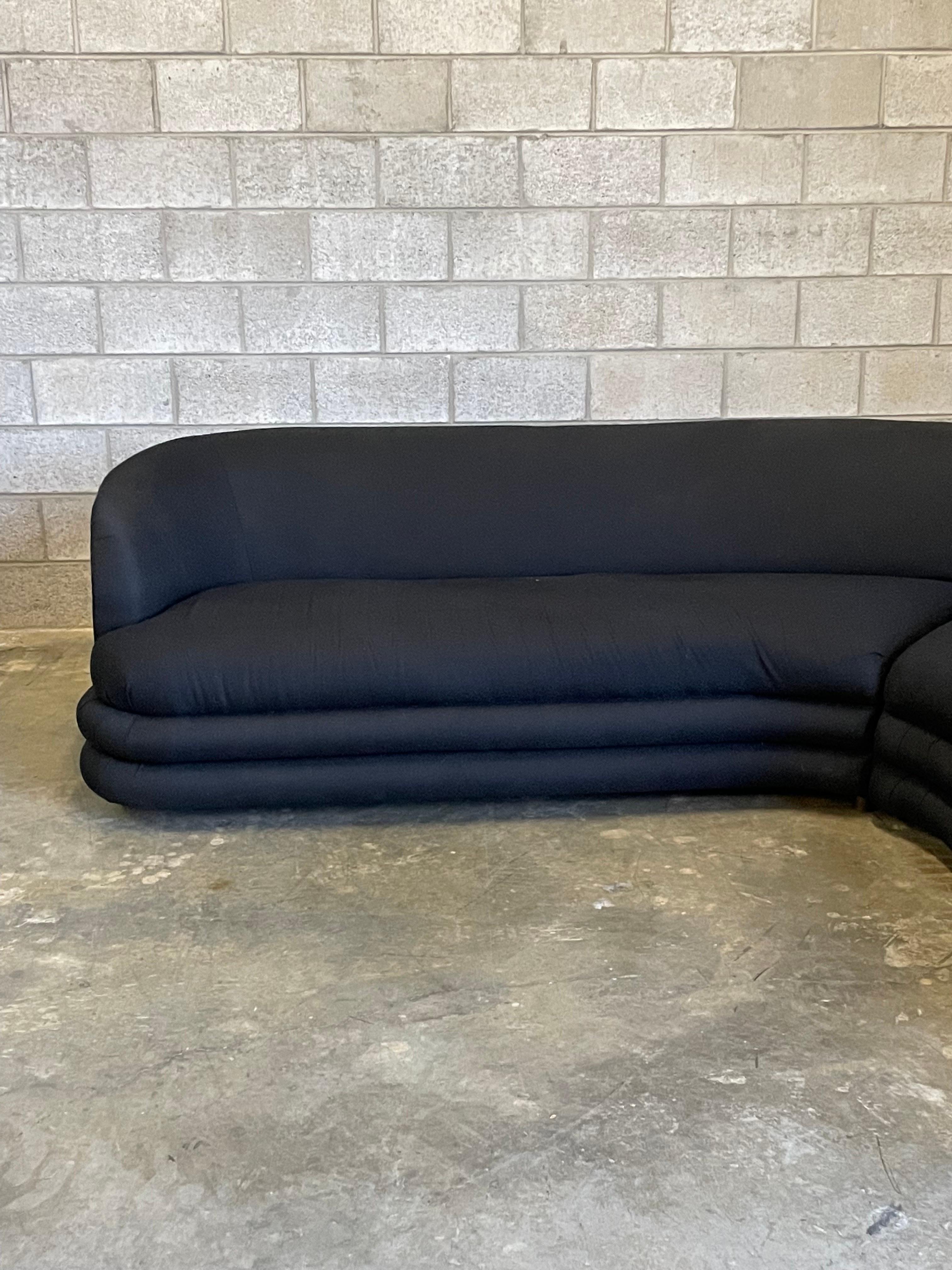 Post-Modern Large Postmodern Serpentine Sectional with Stacked Base after Vladimir Kagan For Sale