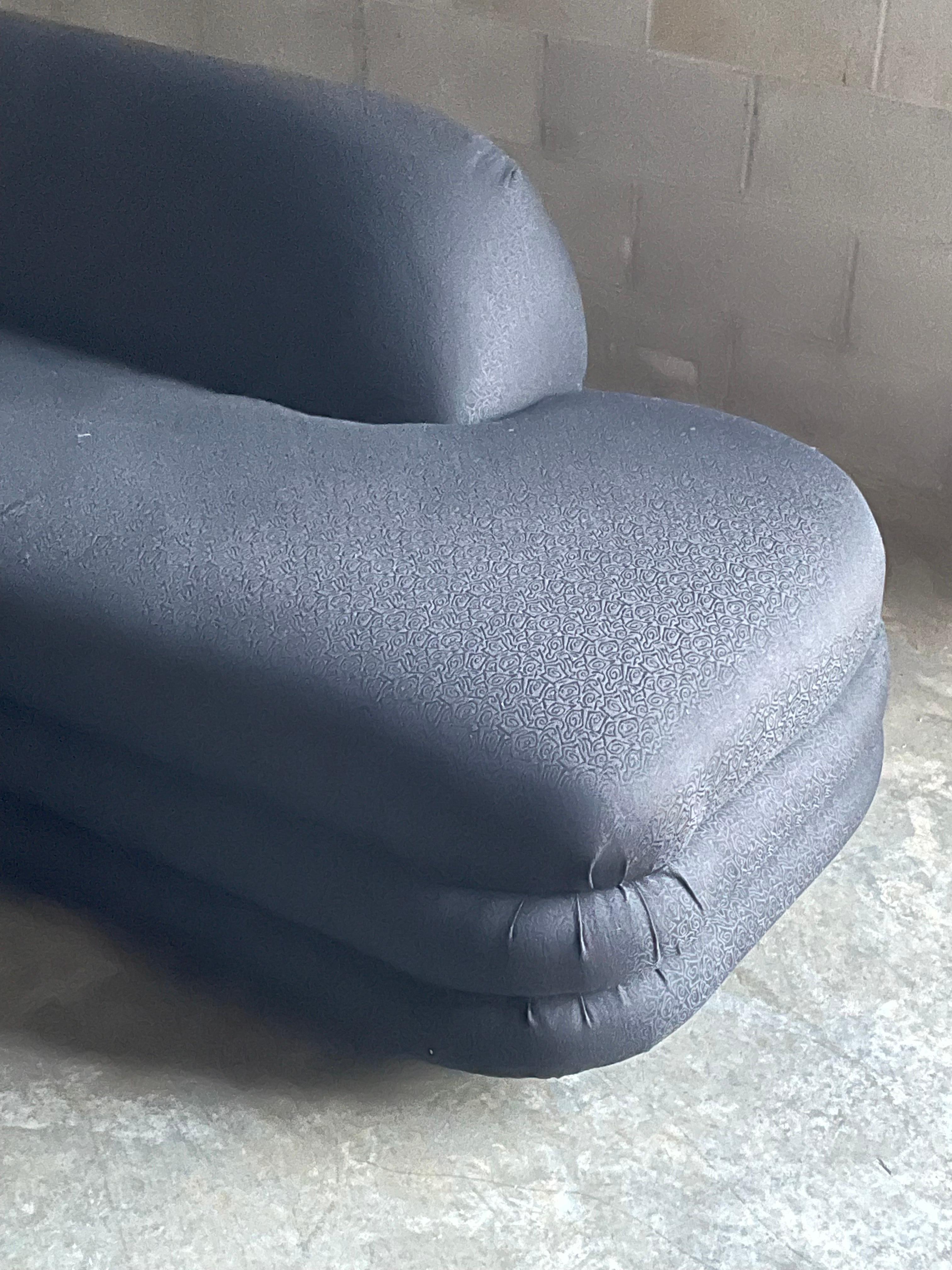 Post-Modern Large Postmodern Serpentine Sectional with Stacked Base after Vladimir Kagan