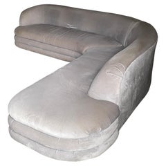 Large Postmodern Serpentine Sectional with Stacked Base