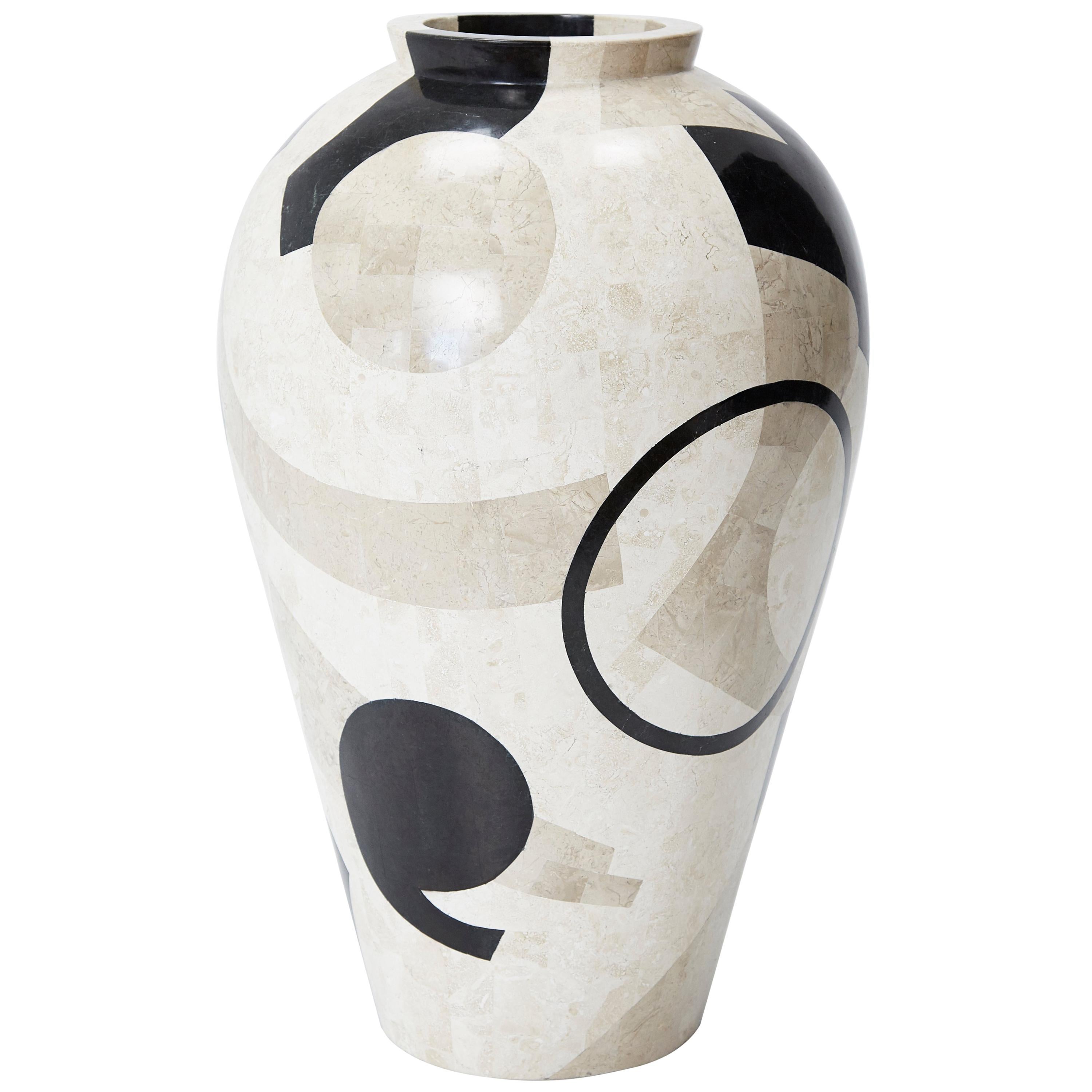 Large Postmodern Tessellated et Cetera Mango Jar Floor Vase, 1990s For Sale