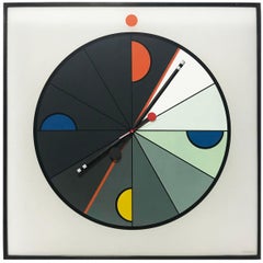 Large Postmodern Wall Clock Morphos Kloks, Kurt B. Delbanco, Acerbis Italy 1980s