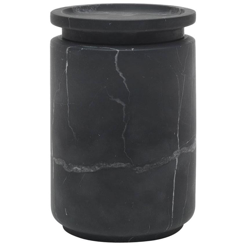 Large Pot in Black Marquinia Marble by Ivan Colominas, Italy in Stock