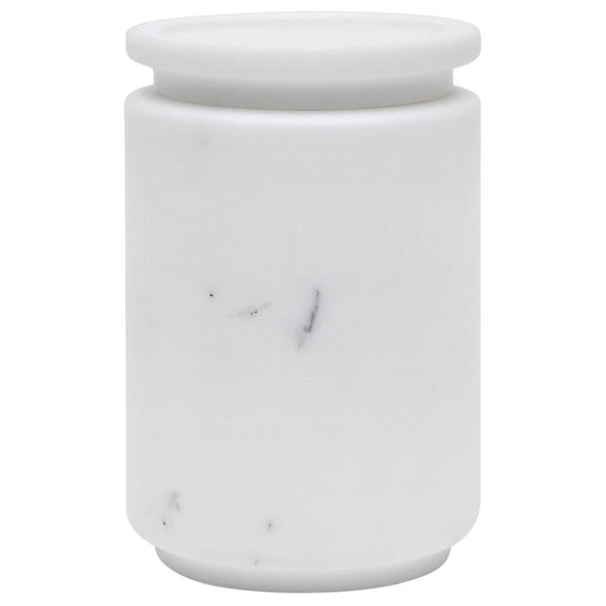 Large Pot in White Michelangelo Marble, by Ivan Colominas, Italy in Stock For Sale