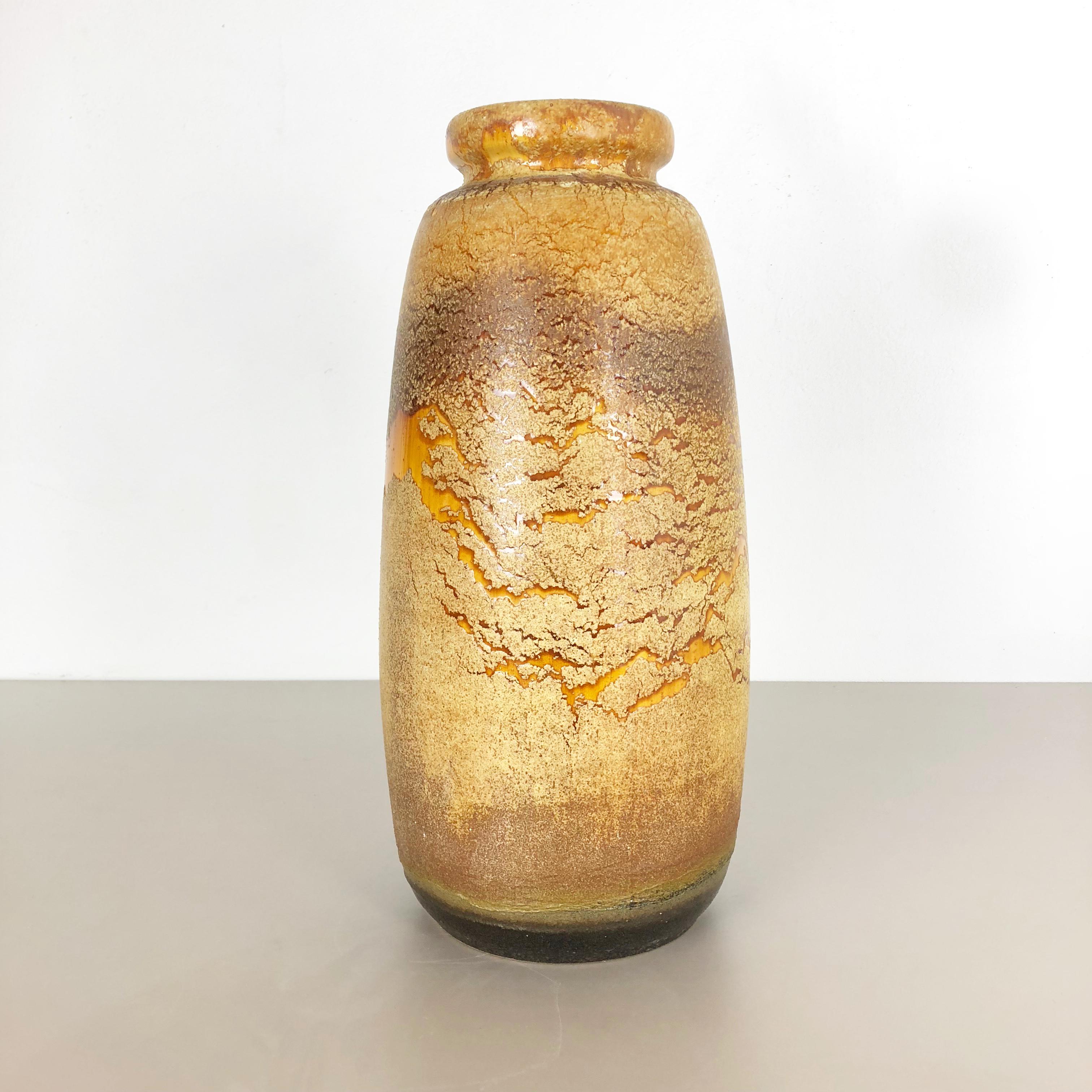 Article:

Fat lava art vase XXXL version


Model: 284-47


Producer:

Scheurich, Germany



Decade:

1970s




This original vintage vase was produced in the 1970s in Germany. it is made of ceramic pottery in fat lava optic with