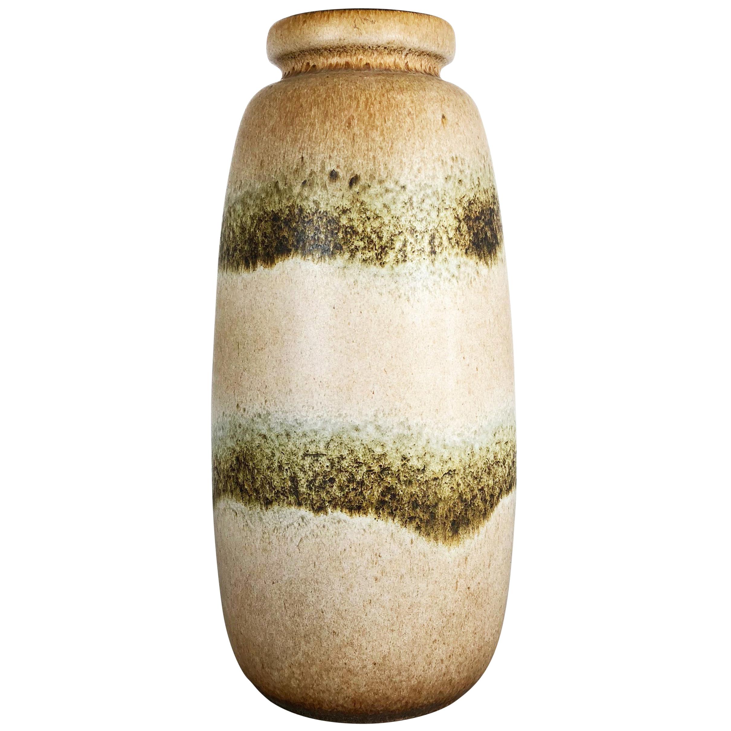 Grand vase de sol en poterie lave grasse multicolore 284-47 fabriqué par Scheurich, 1970
