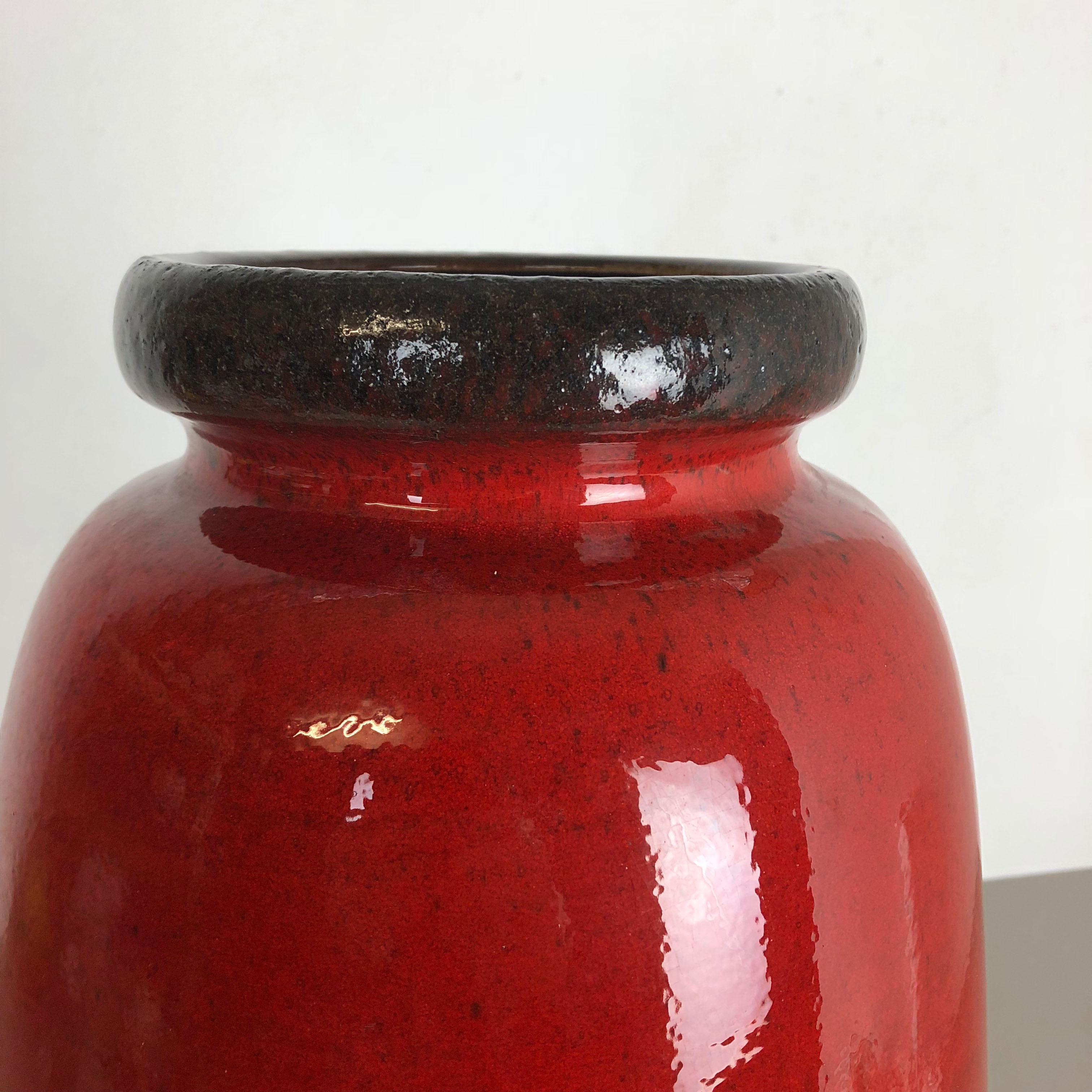 Grand vase de sol en poterie lave grasse multicolore 284-53 fabriqué par Scheurich, 1970 en vente 3
