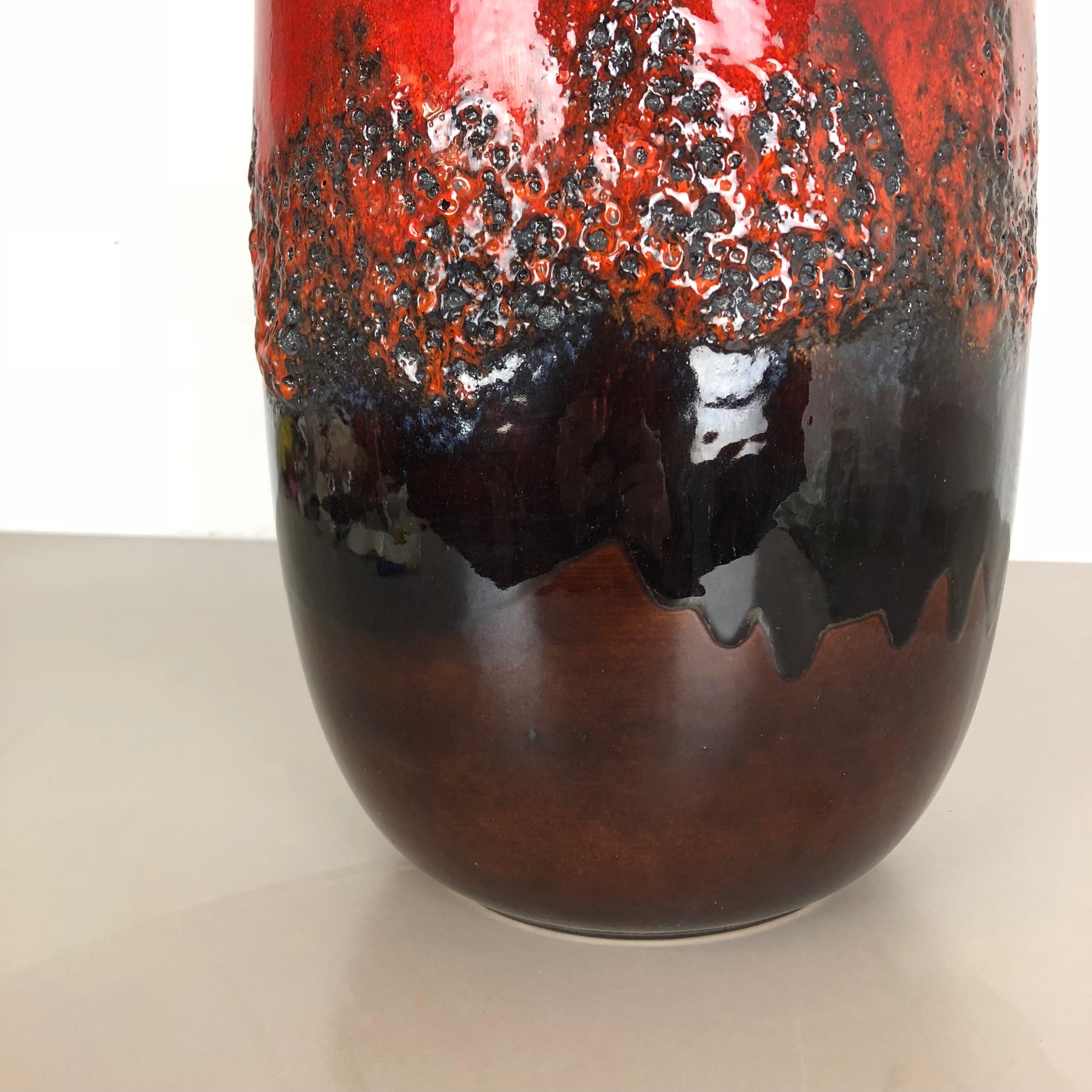 Allemand Grand vase de sol en poterie lave grasse multicolore 284-53 fabriqué par Scheurich, 1970 en vente