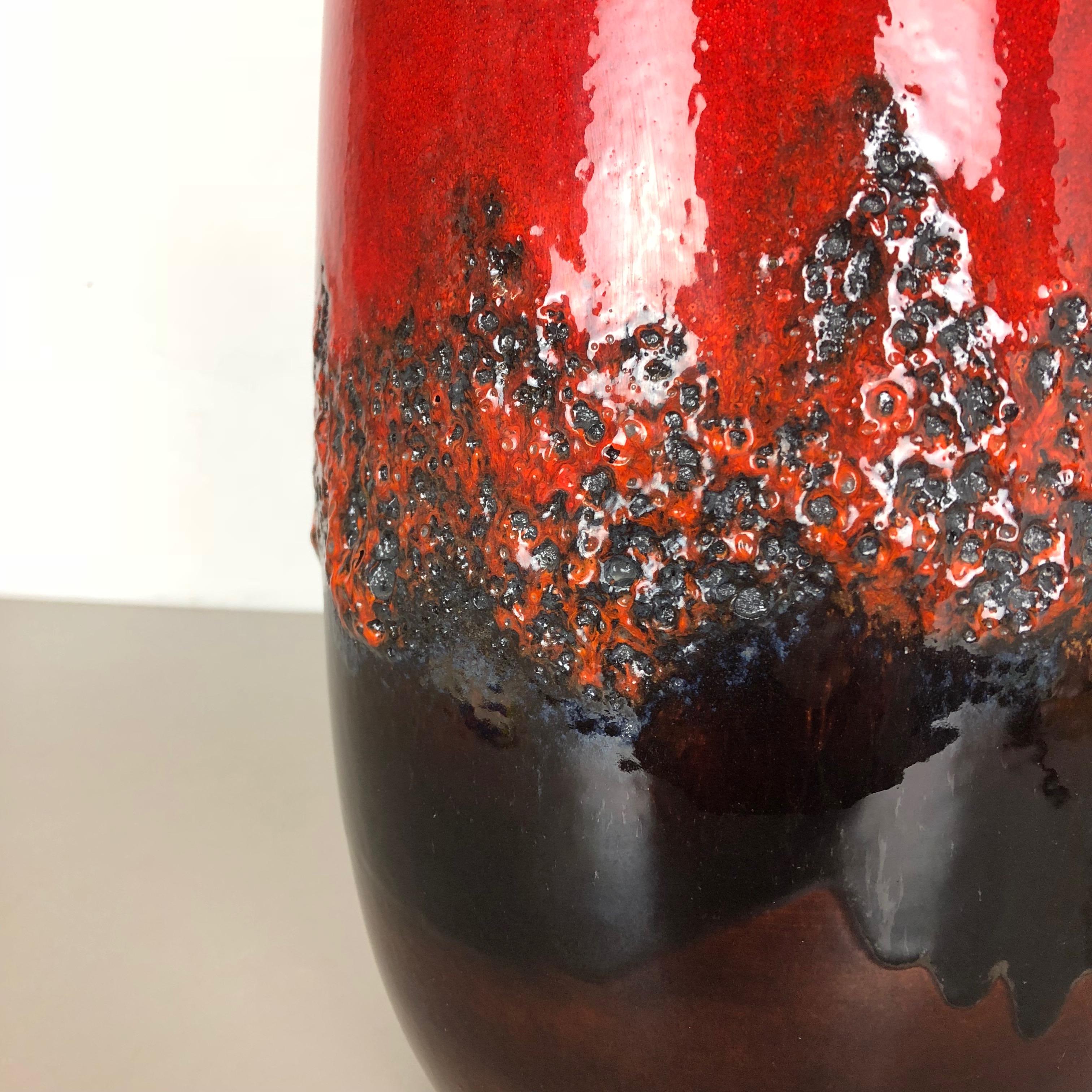 20ième siècle Grand vase de sol en poterie lave grasse multicolore 284-53 fabriqué par Scheurich, 1970 en vente