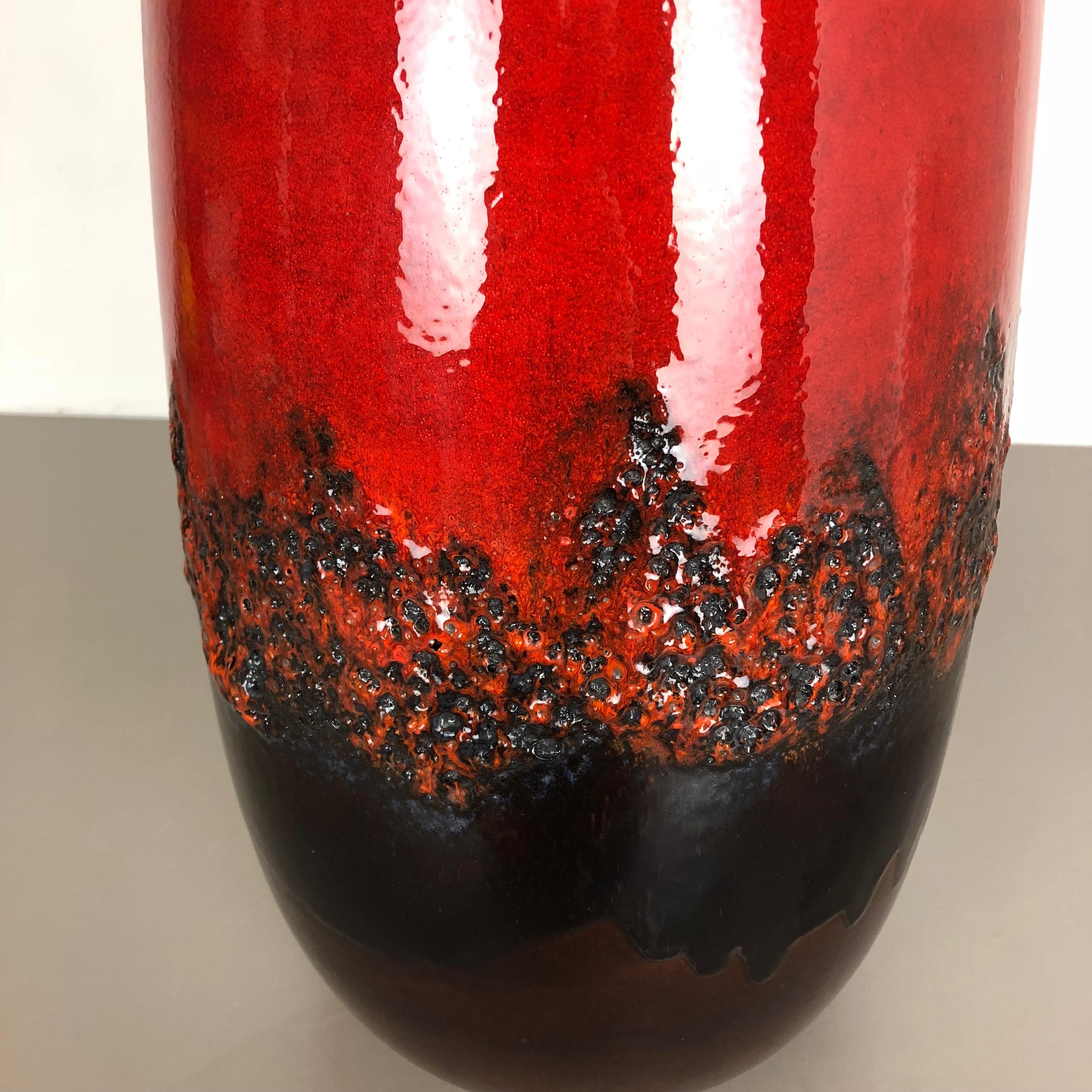 Grand vase de sol en poterie lave grasse multicolore 284-53 fabriqué par Scheurich, 1970 en vente 1