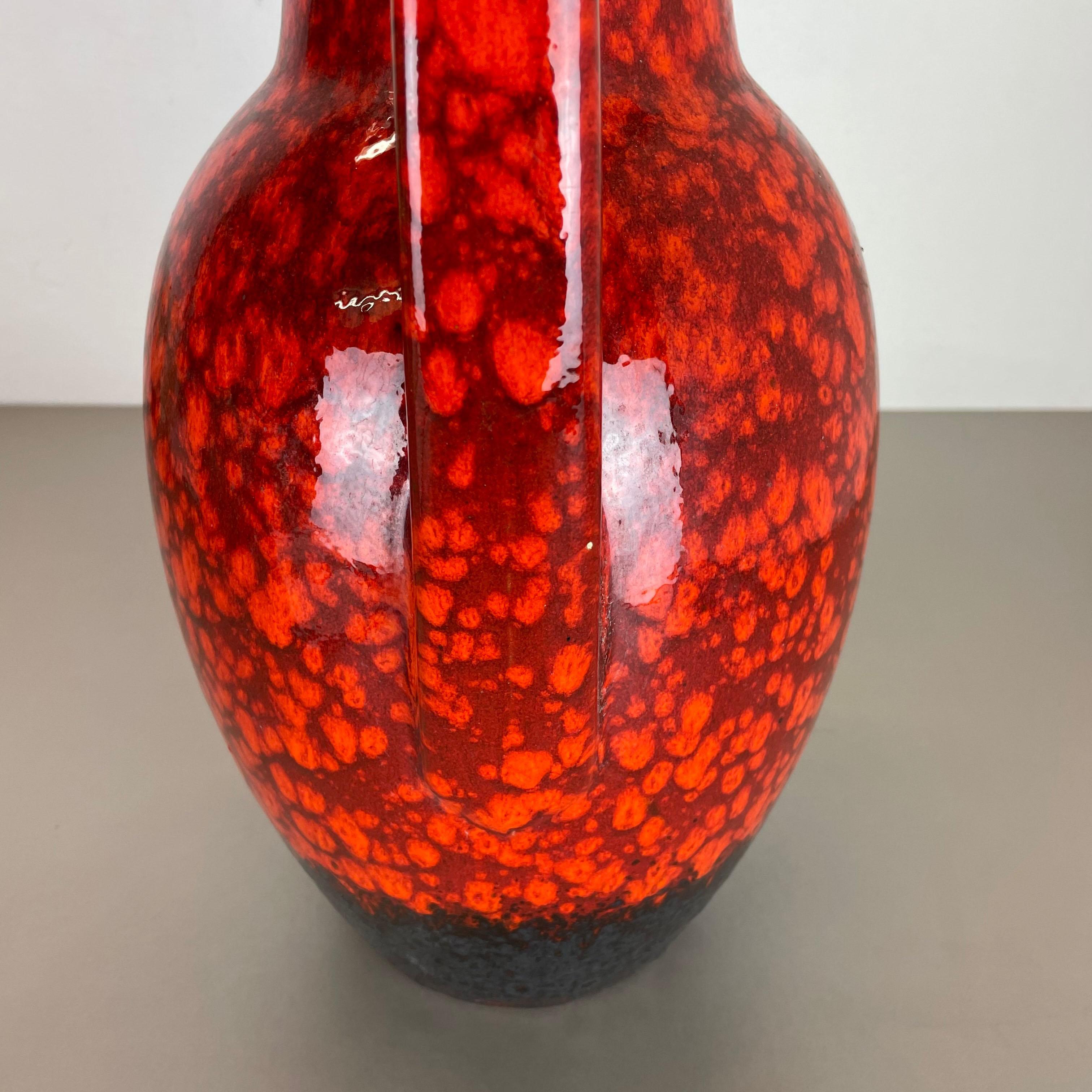 Large Pottery Fat Lava Multi-Color 414-38 Floor Vase Made by Scheurich, 1970s For Sale 3