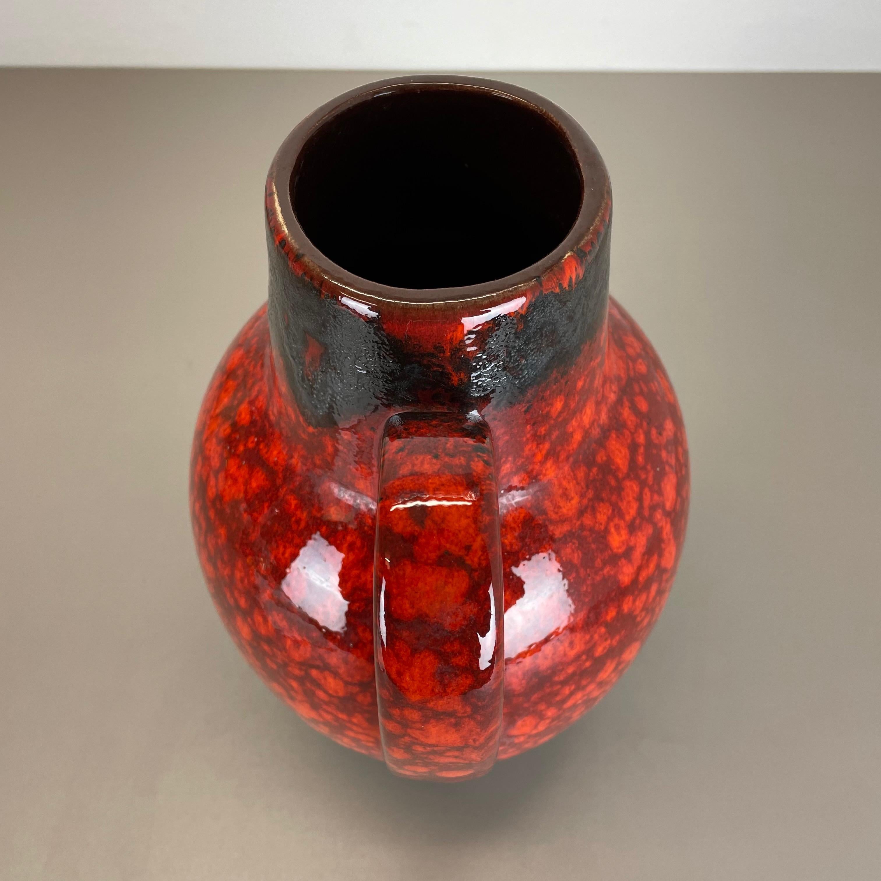 Large Pottery Fat Lava Multi-Color 414-38 Floor Vase Made by Scheurich, 1970s For Sale 4