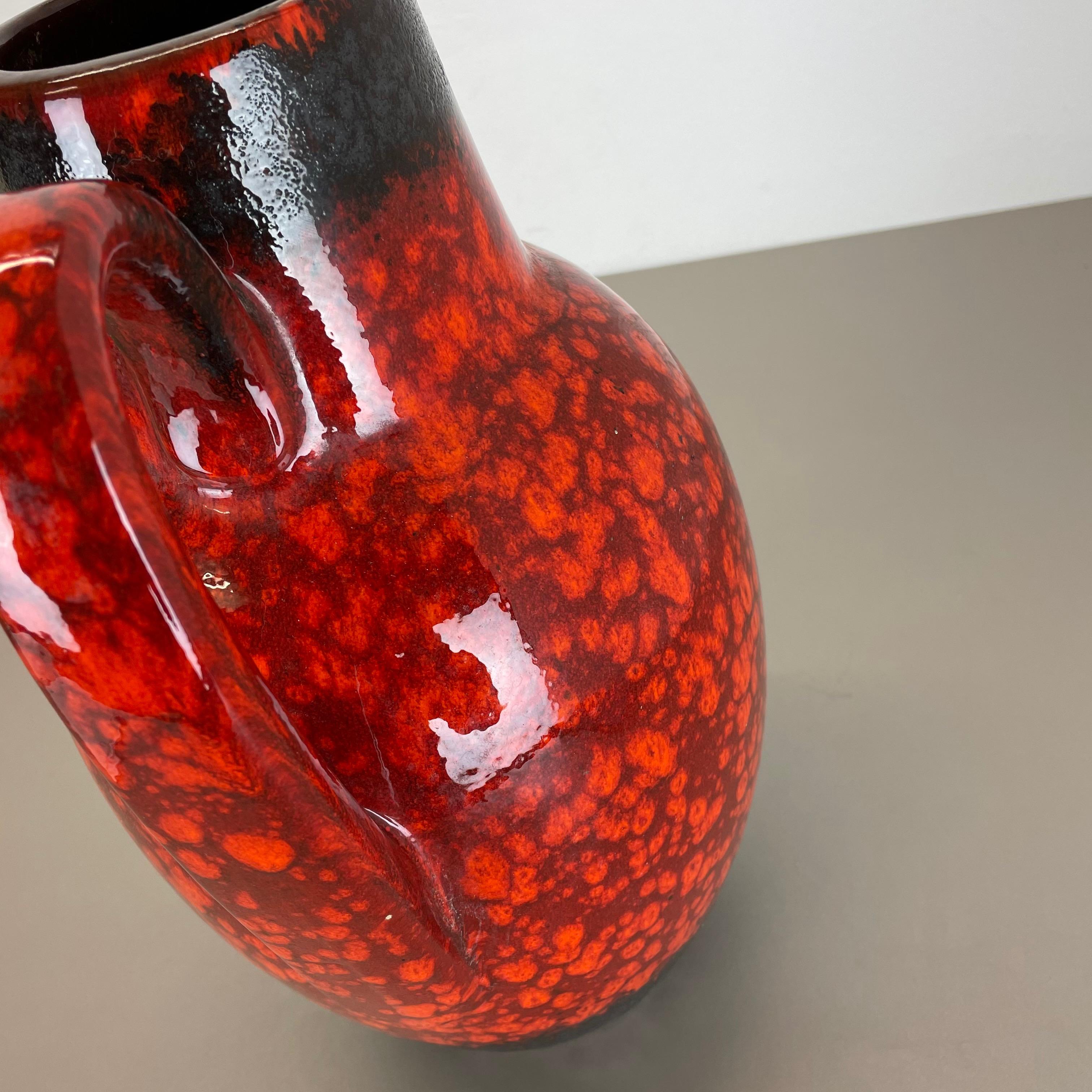Large Pottery Fat Lava Multi-Color 414-38 Floor Vase Made by Scheurich, 1970s For Sale 5