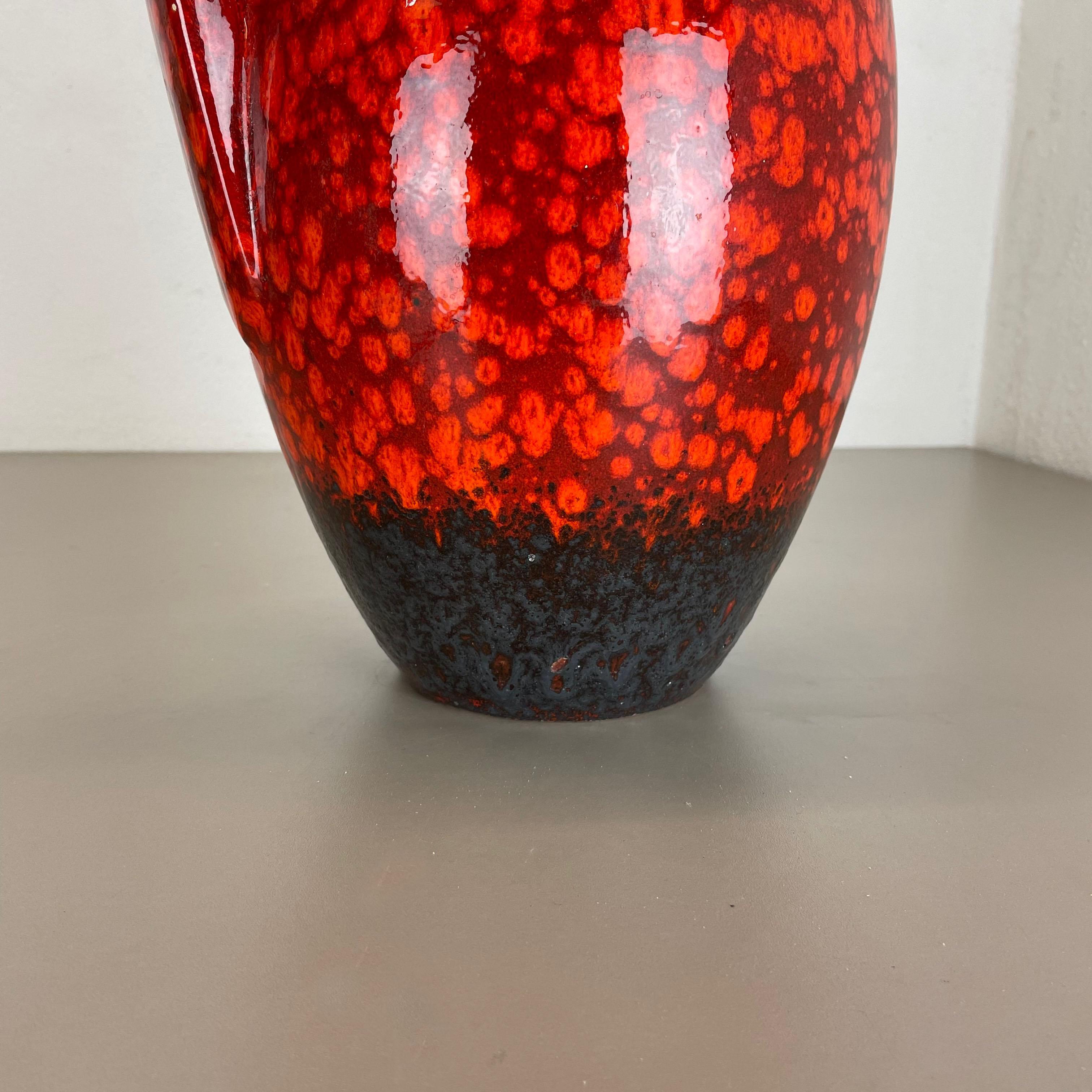 Large Pottery Fat Lava Multi-Color 414-38 Floor Vase Made by Scheurich, 1970s For Sale 6