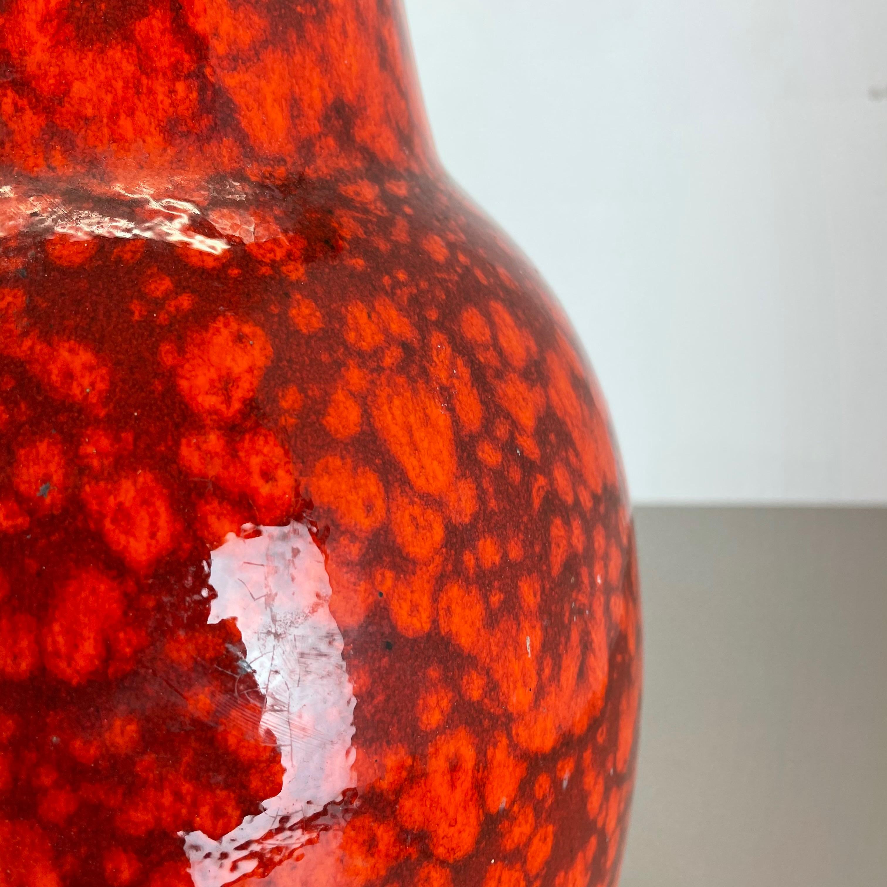 Large Pottery Fat Lava Multi-Color 414-38 Floor Vase Made by Scheurich, 1970s For Sale 8