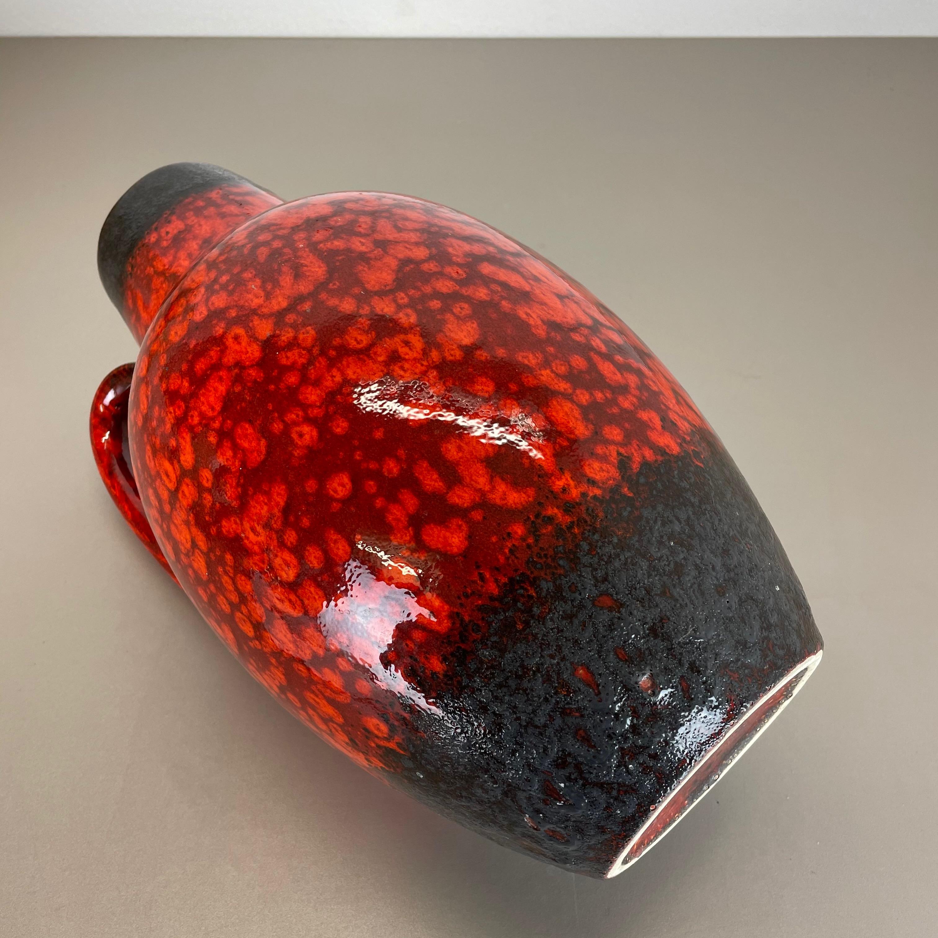 Large Pottery Fat Lava Multi-Color 414-38 Floor Vase Made by Scheurich, 1970s For Sale 10