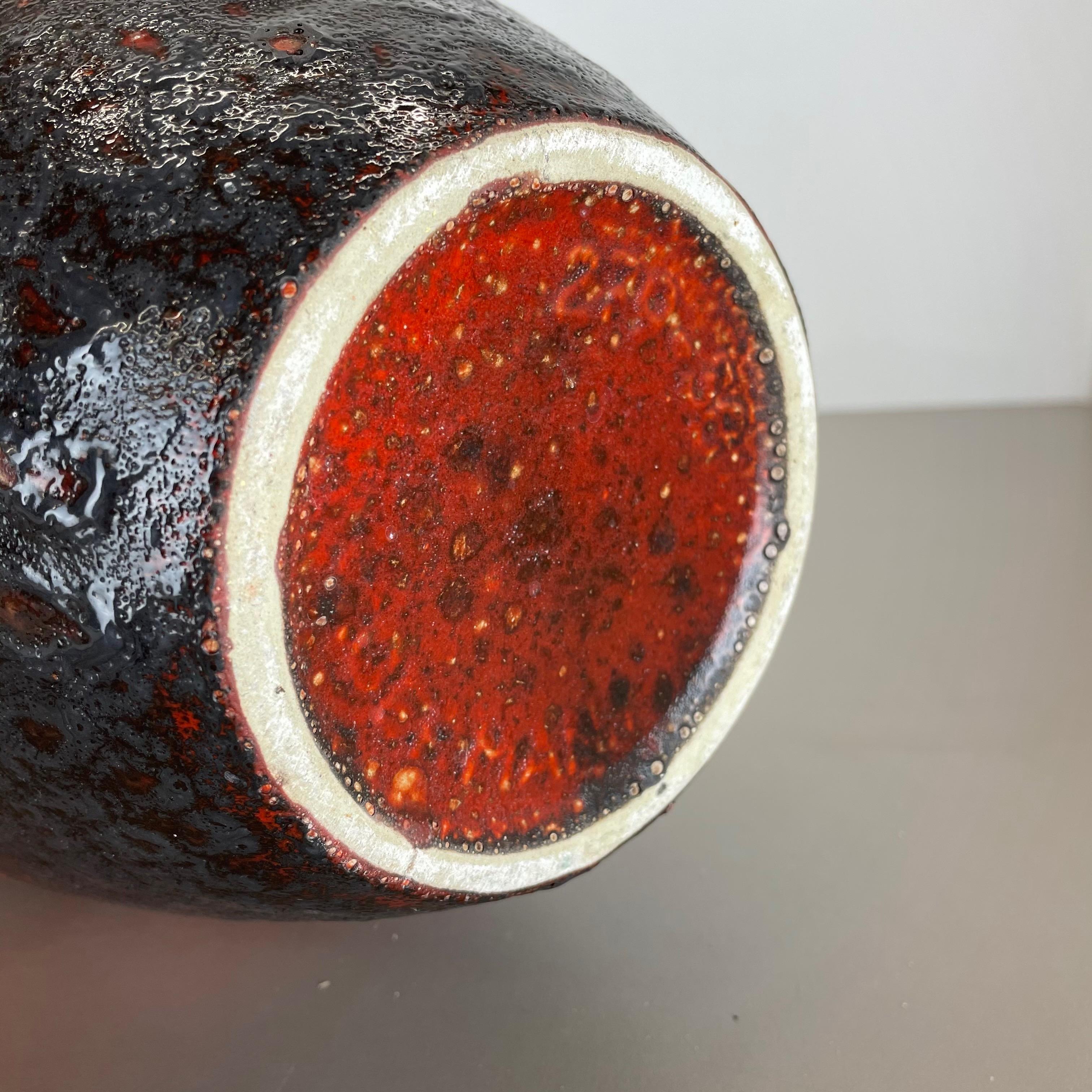Large Pottery Fat Lava Multi-Color 414-38 Floor Vase Made by Scheurich, 1970s For Sale 11