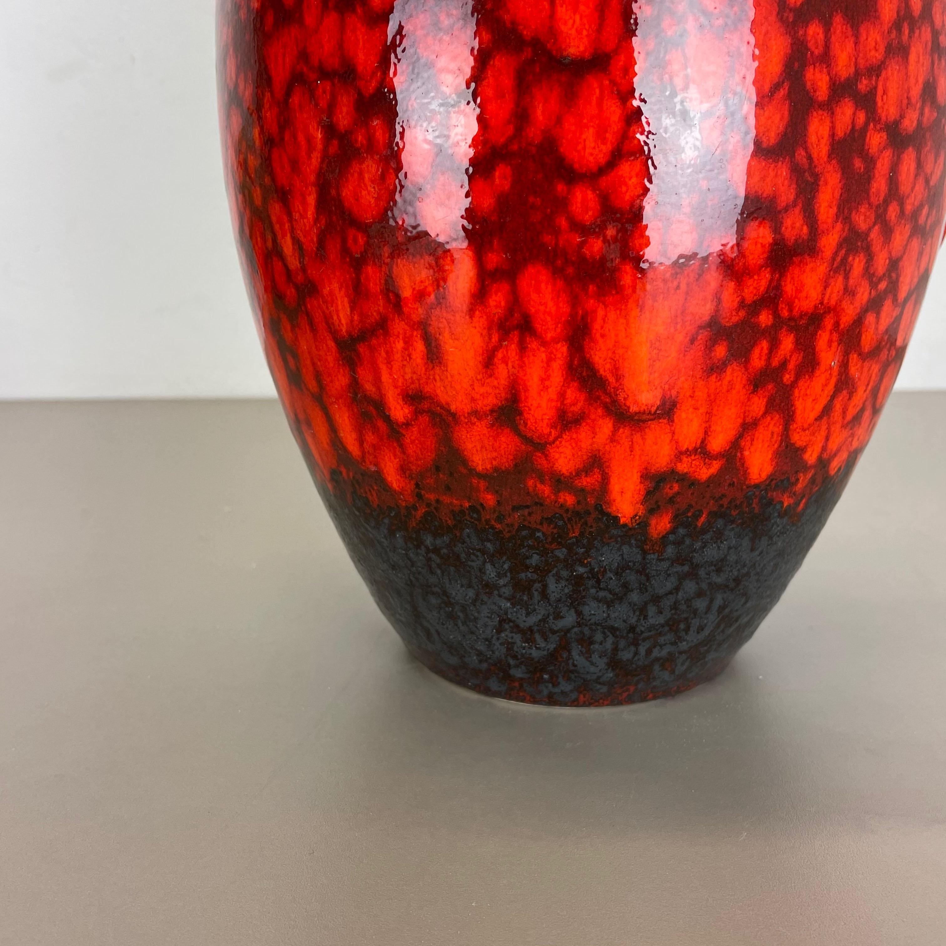 Large Pottery Fat Lava Multi-Color 414-38 Floor Vase Made by Scheurich, 1970s In Good Condition For Sale In Kirchlengern, DE