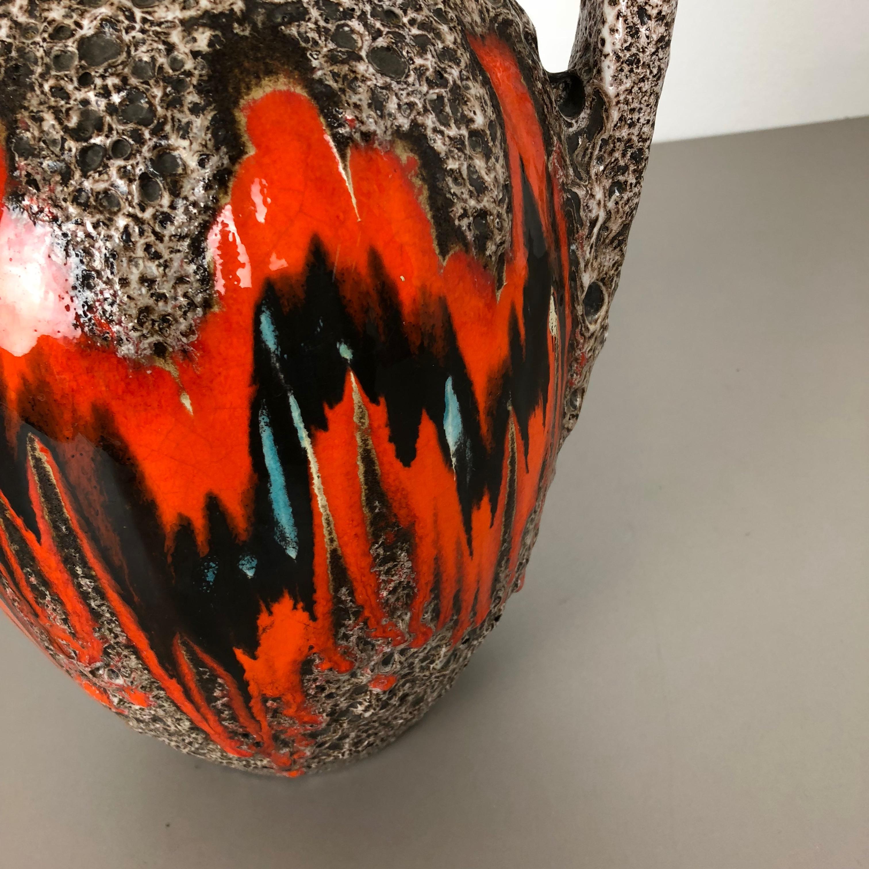 20th Century Large Pottery Fat Lava Multi-Color 414-38 Floor Vase Made by Scheurich, 1970s