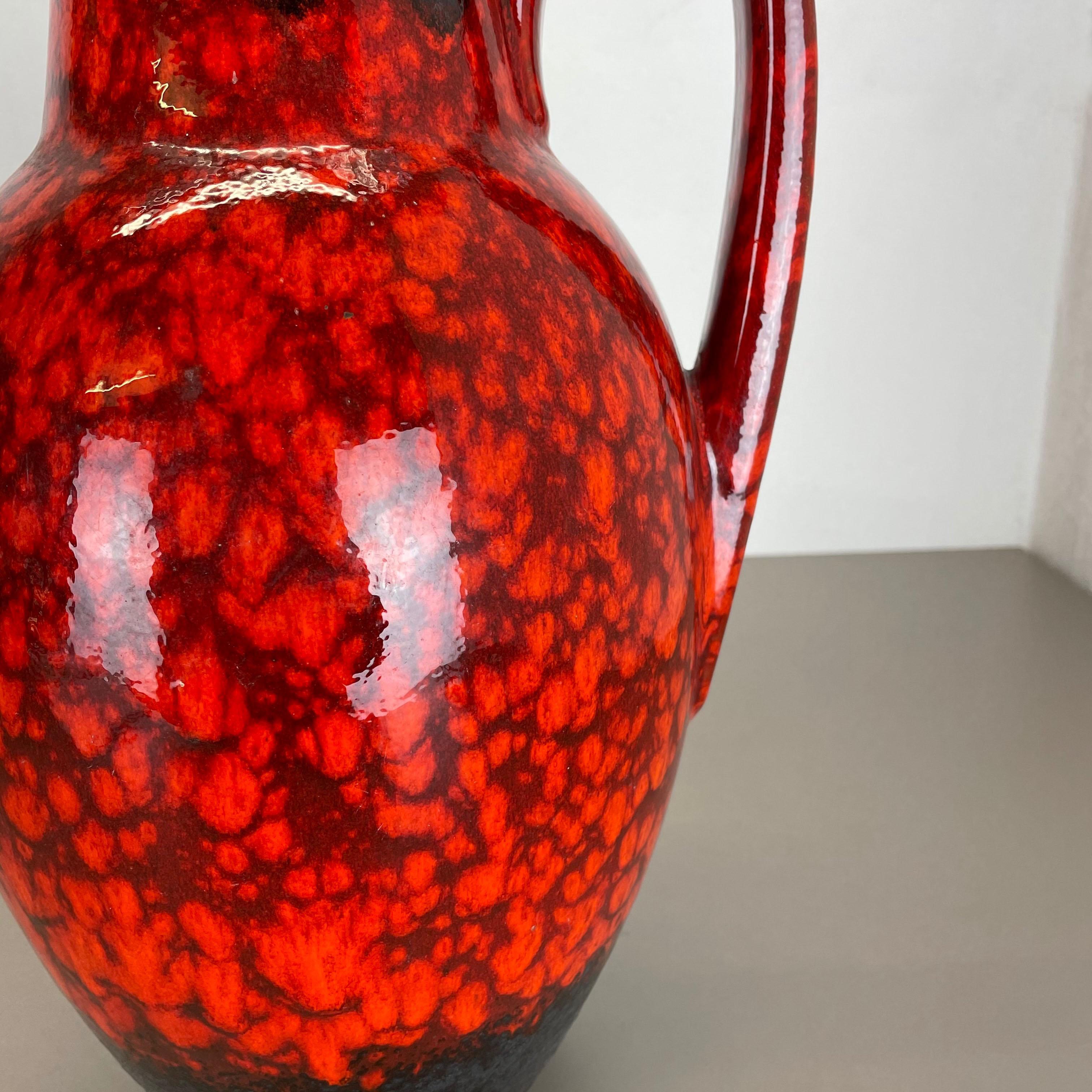 Ceramic Large Pottery Fat Lava Multi-Color 414-38 Floor Vase Made by Scheurich, 1970s For Sale