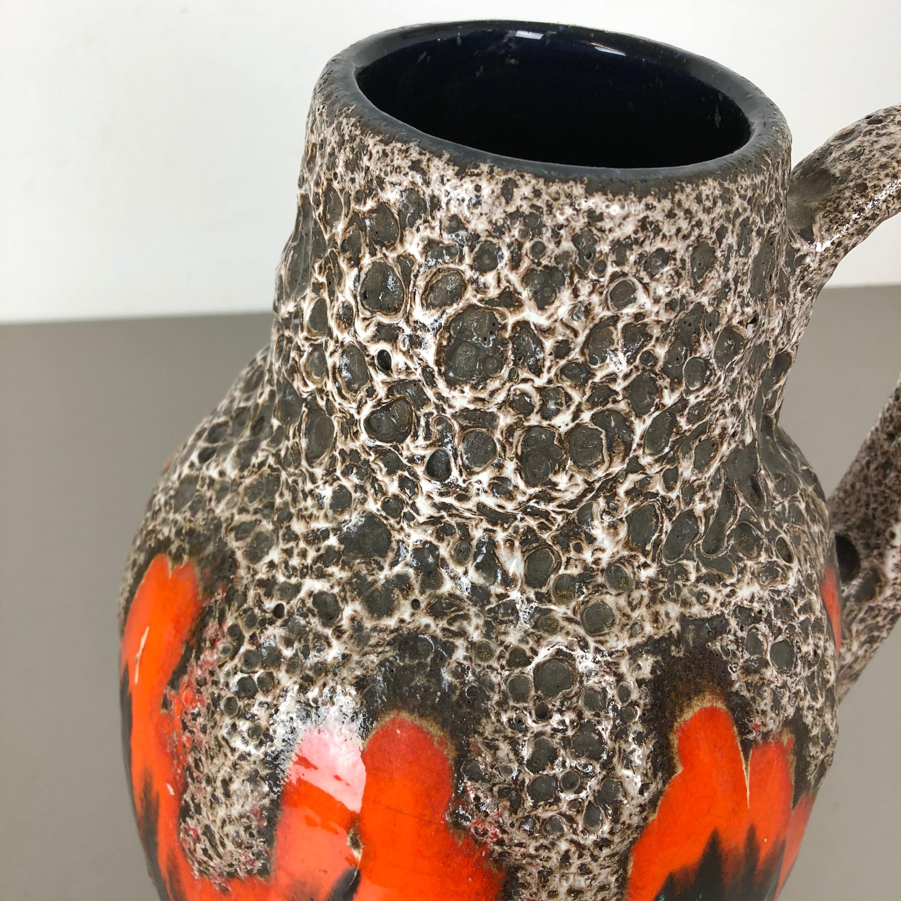 Large Pottery Fat Lava Multi-Color 414-38 Floor Vase Made by Scheurich, 1970s 1