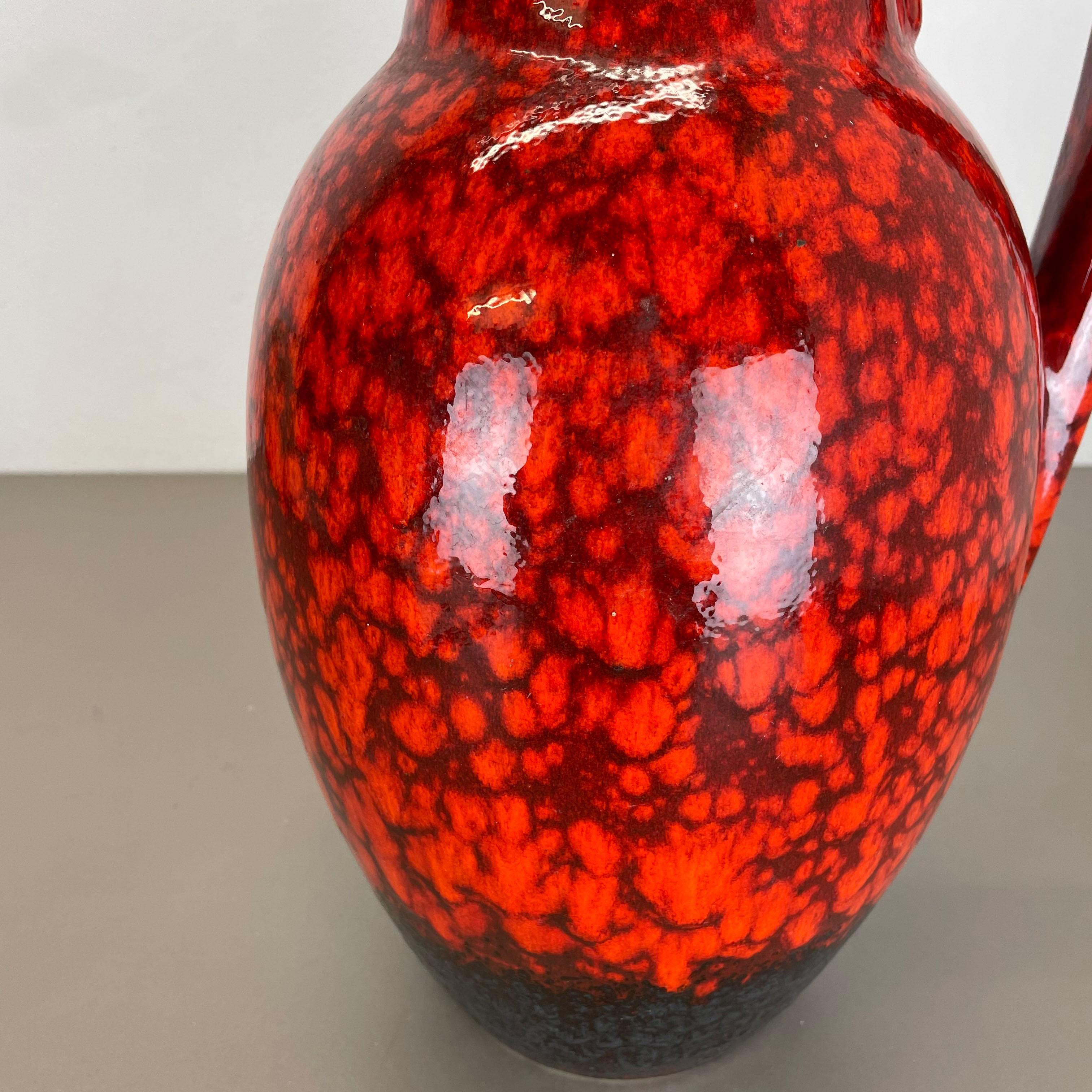 Large Pottery Fat Lava Multi-Color 414-38 Floor Vase Made by Scheurich, 1970s For Sale 1