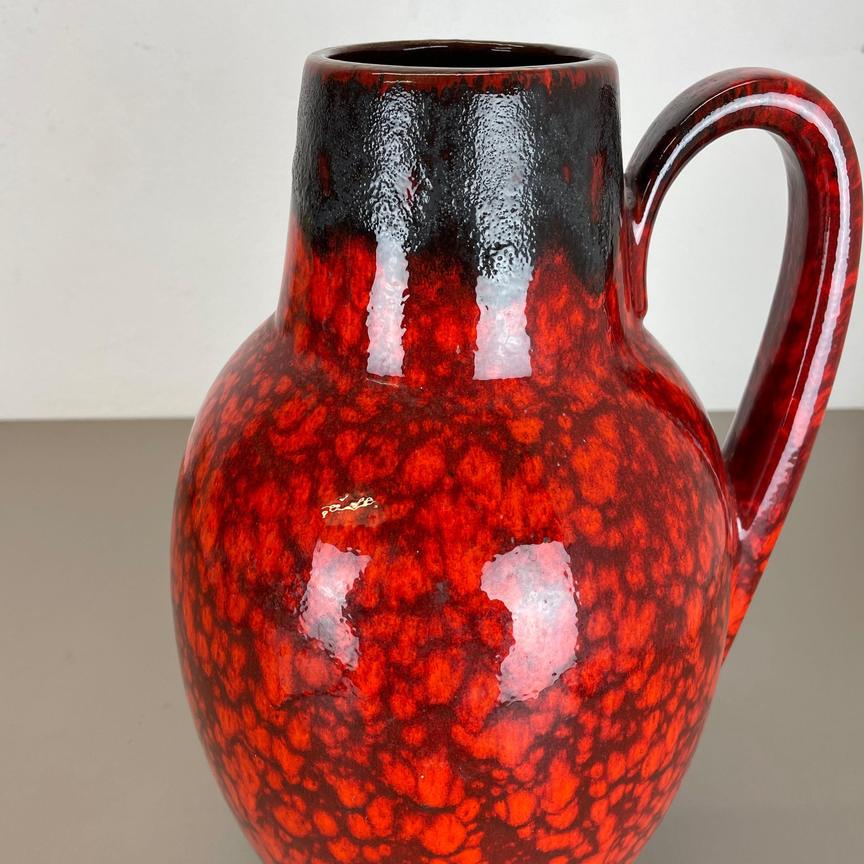 Large Pottery Fat Lava Multi-Color 414-38 Floor Vase Made by Scheurich, 1970s For Sale 2