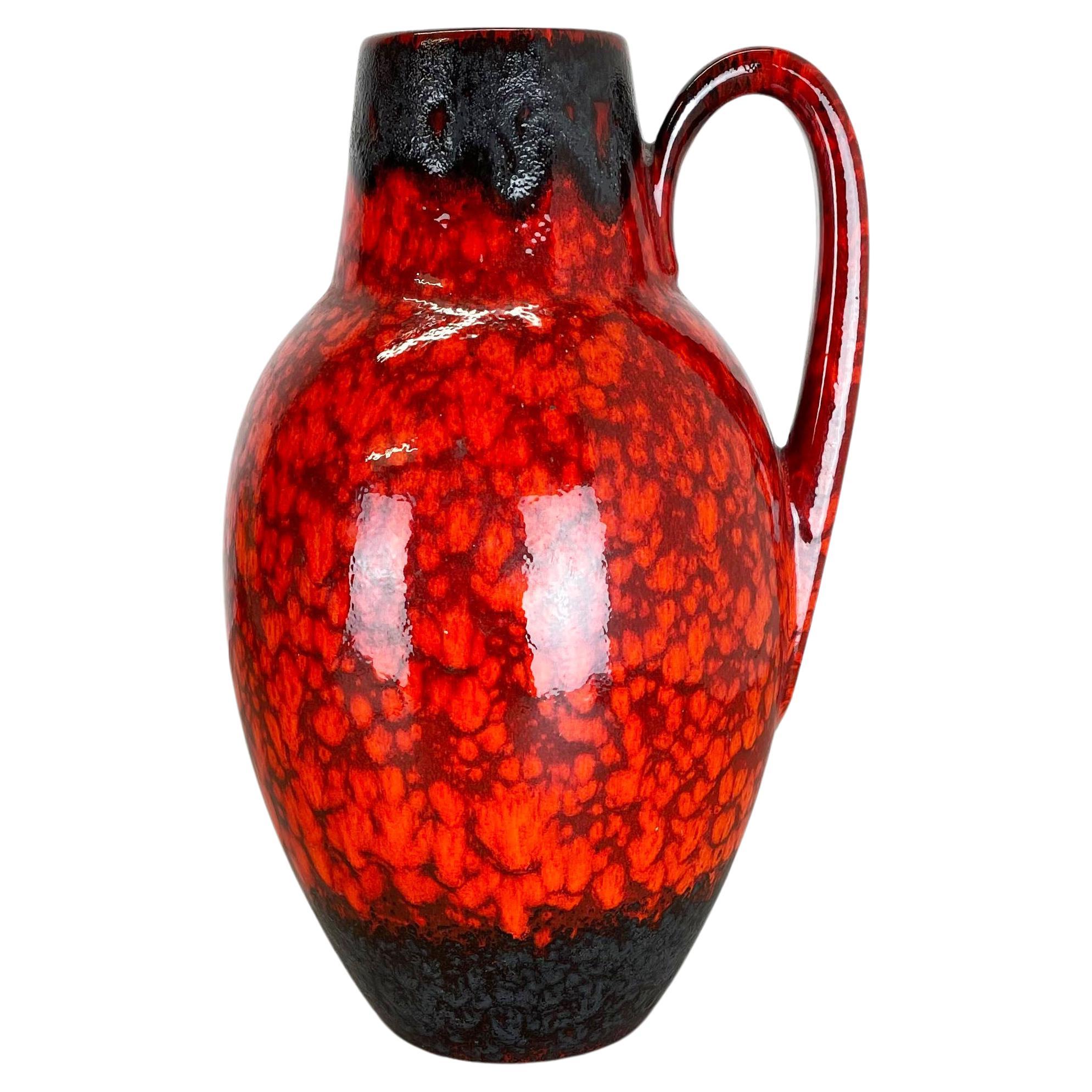 Large Pottery Fat Lava Multi-Color 414-38 Floor Vase Made by Scheurich, 1970s For Sale