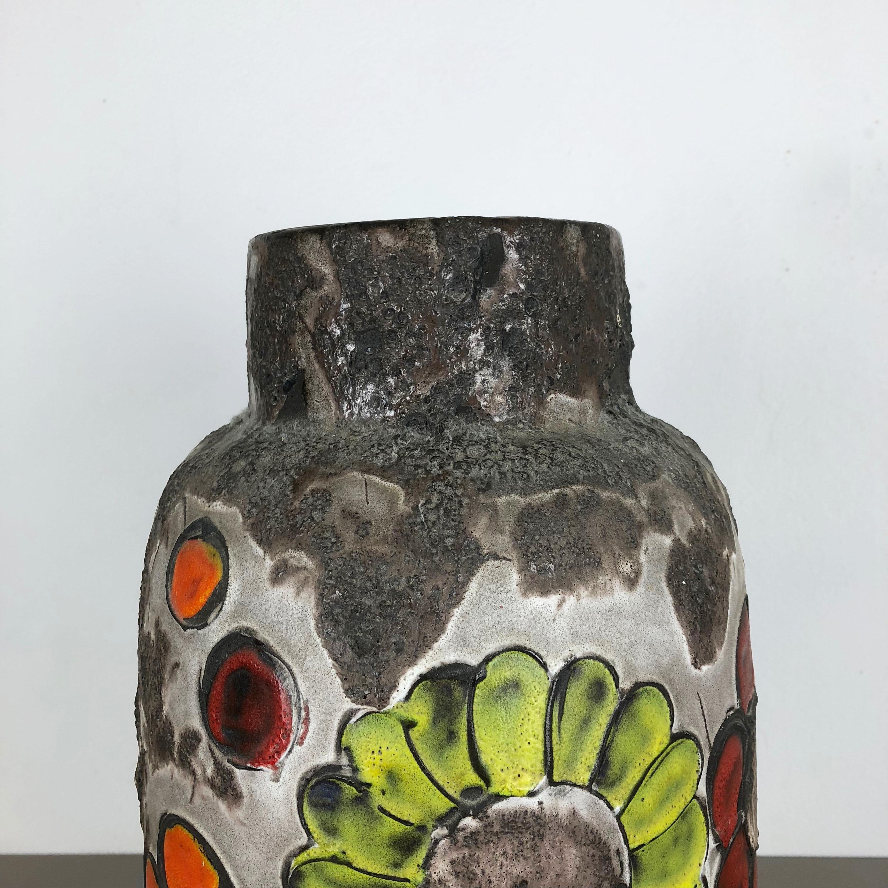 Large Pottery Fat Lava Multi-Color 420-54 Vase Made by Scheurich, 1970s For Sale 3