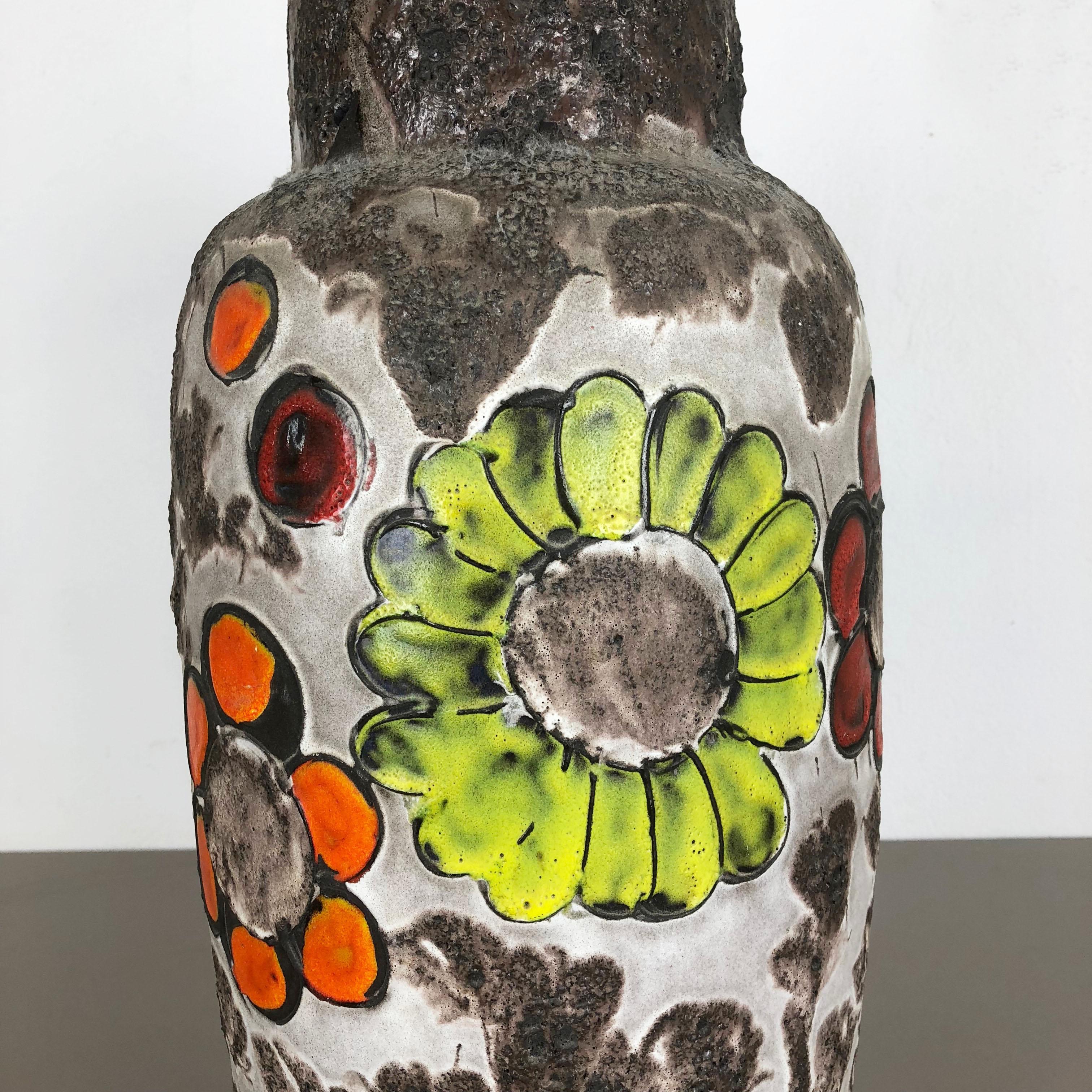 Large Pottery Fat Lava Multi-Color 420-54 Vase Made by Scheurich, 1970s For Sale 4