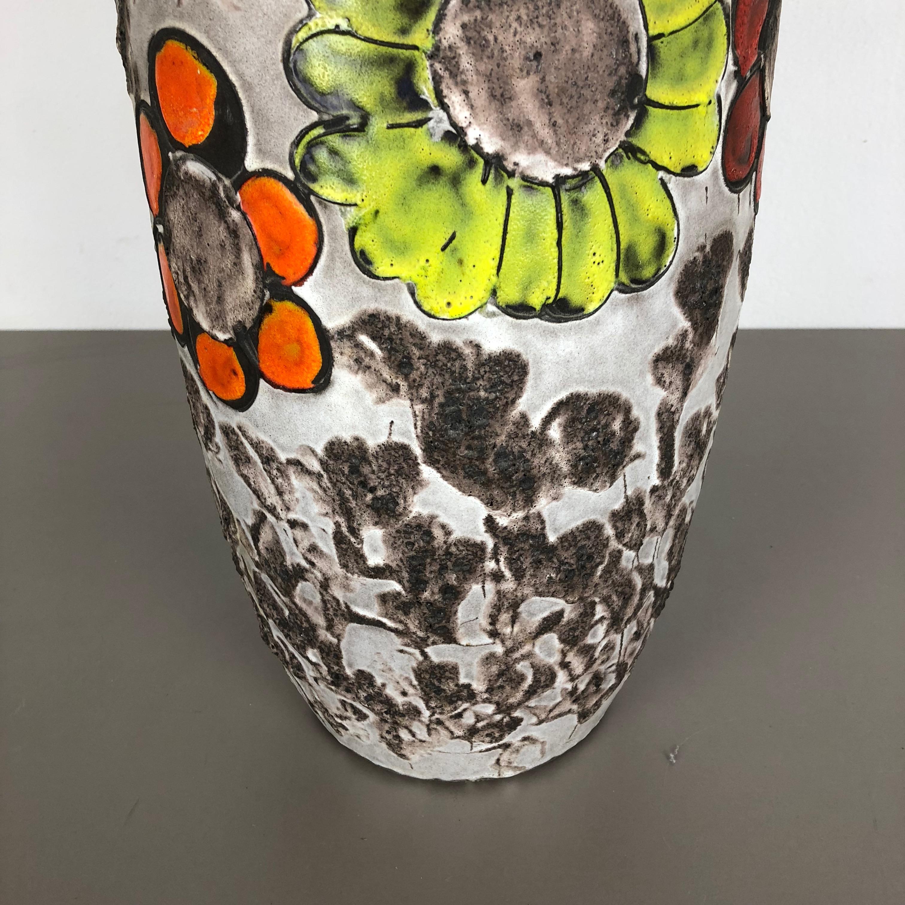Large Pottery Fat Lava Multi-Color 420-54 Vase Made by Scheurich, 1970s For Sale 5