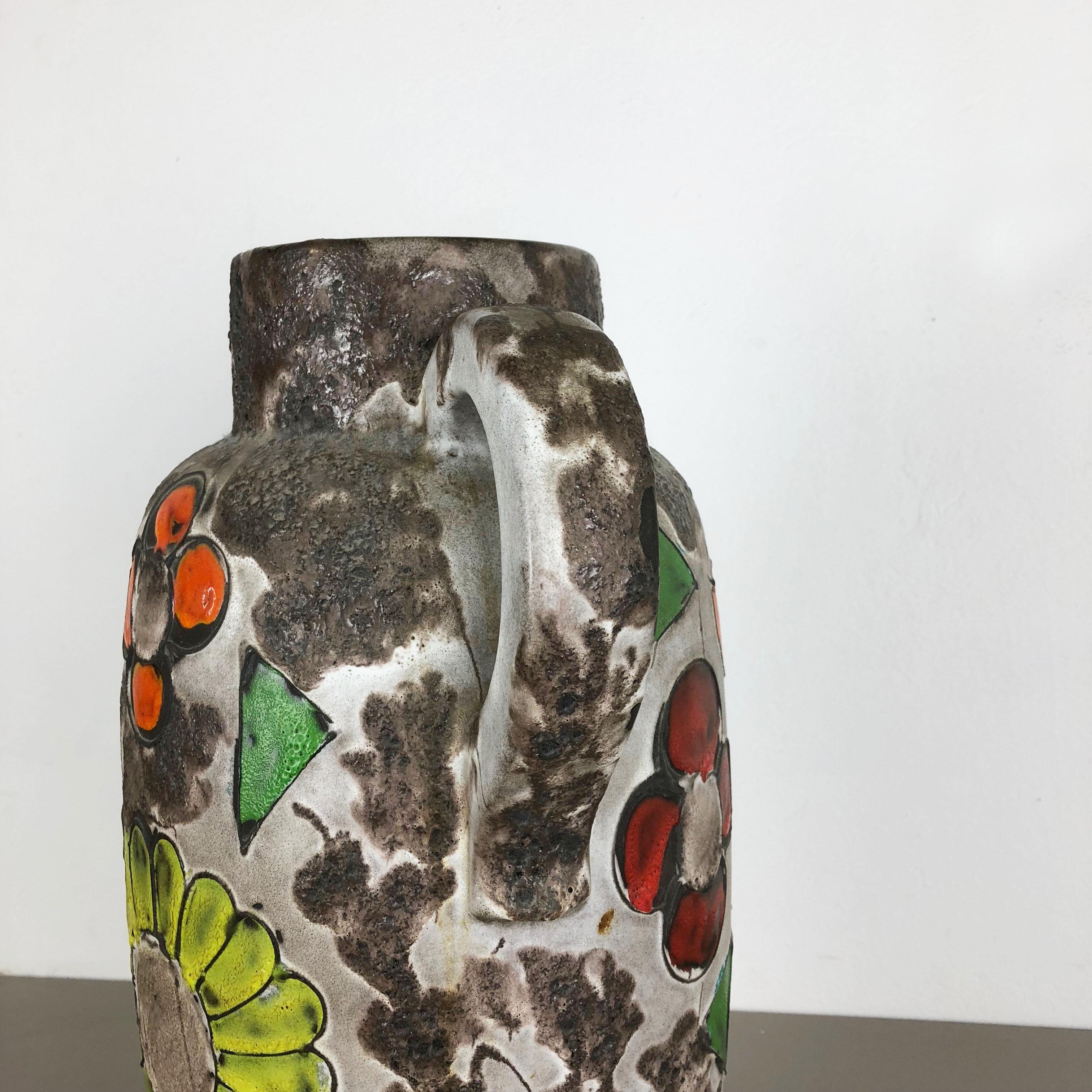 Large Pottery Fat Lava Multi-Color 420-54 Vase Made by Scheurich, 1970s For Sale 7