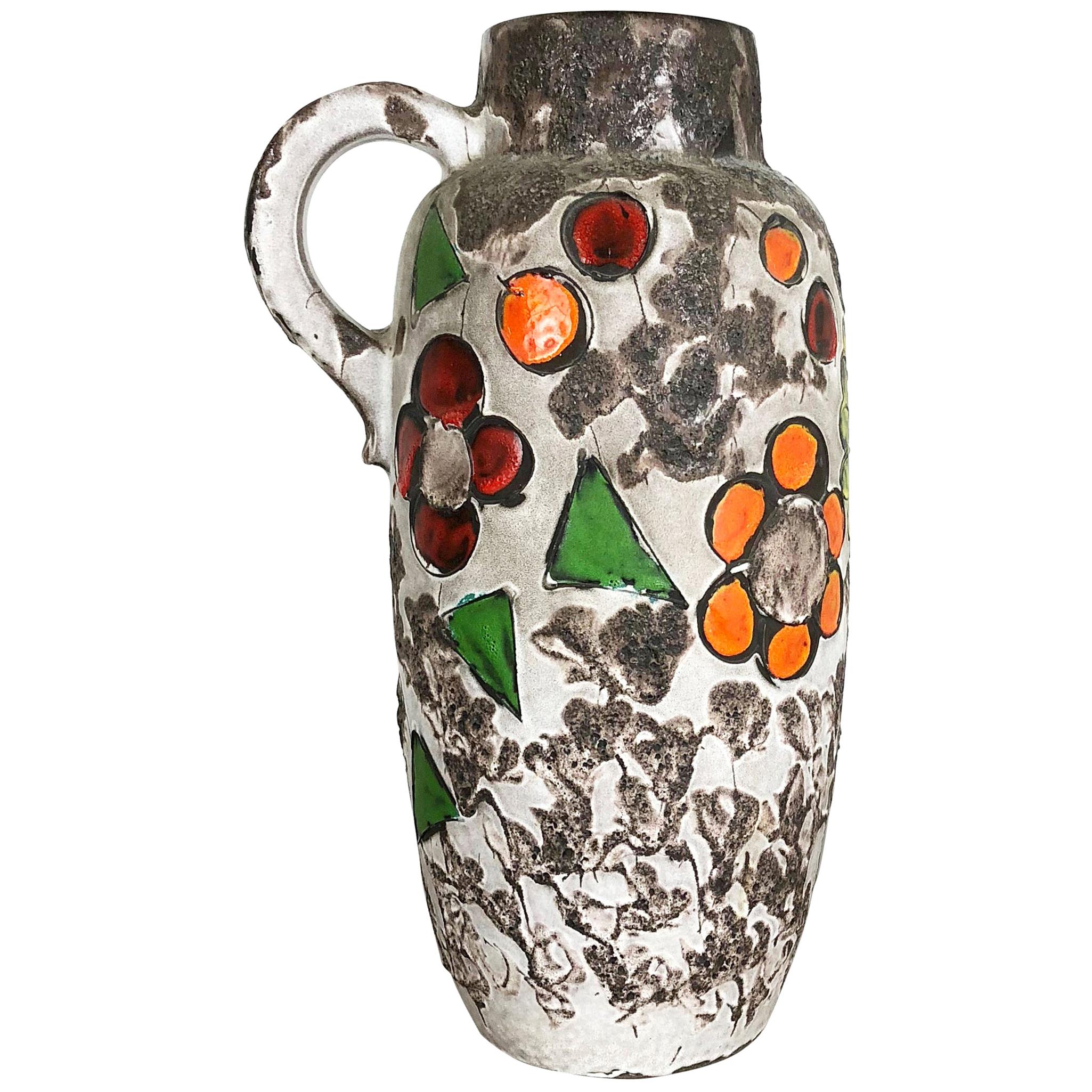 Grande vaso in ceramica Fat Lava multicolore 420-54 realizzato da Scheurich, anni '70 in vendita