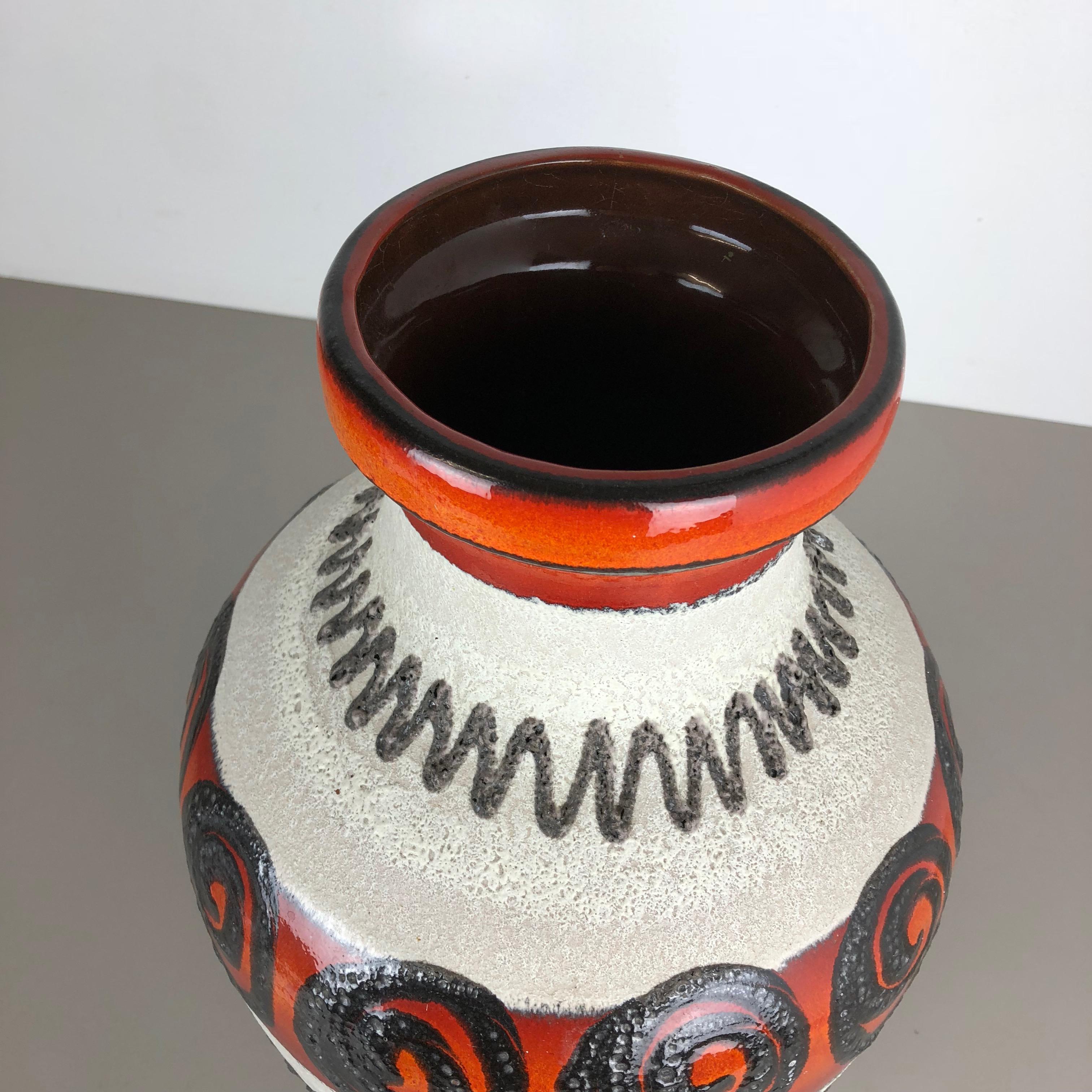 Large Pottery Fat Lava Multi-Color Floor Vase Made by Scheurich, 1970s In Good Condition In Kirchlengern, DE