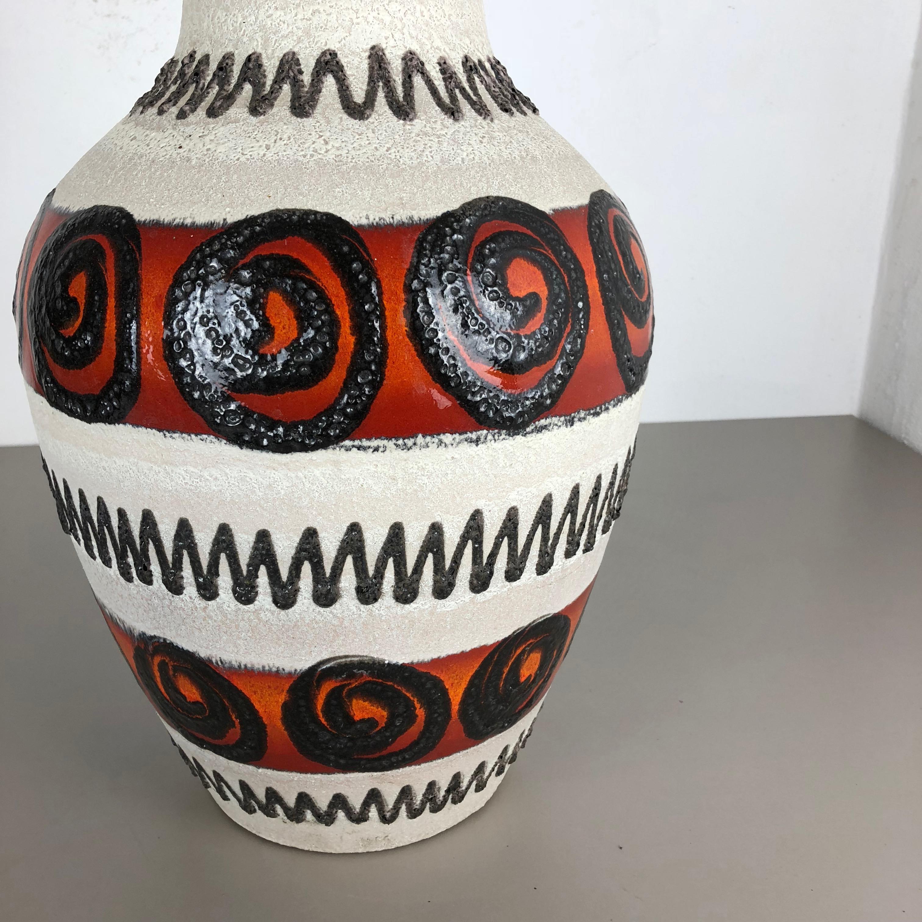 20th Century Large Pottery Fat Lava Multi-Color Floor Vase Made by Scheurich, 1970s