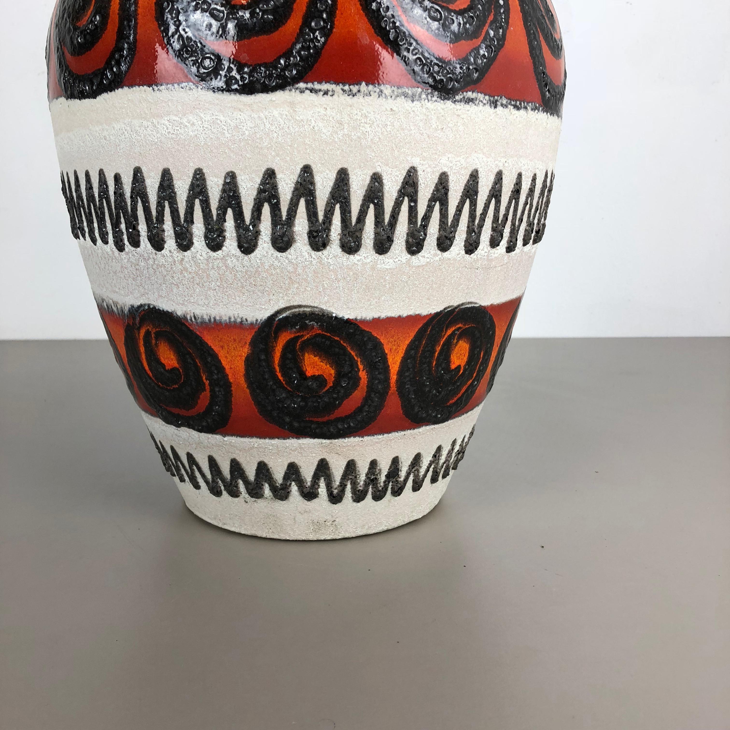 Large Pottery Fat Lava Multi-Color Floor Vase Made by Scheurich, 1970s 2