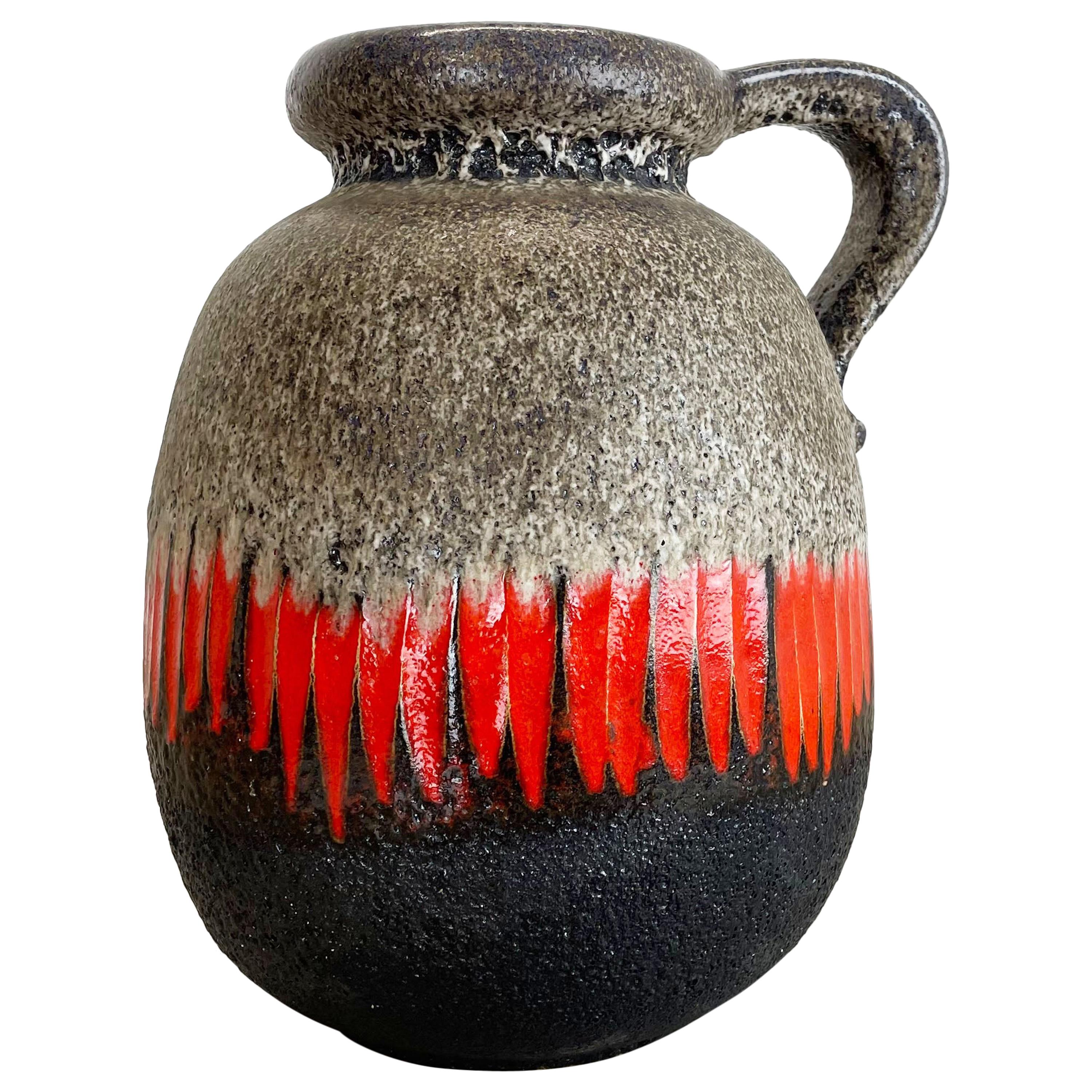 Large Pottery Fat Lava Multi-Color 484 Floor Vase Made by Scheurich, 1970s