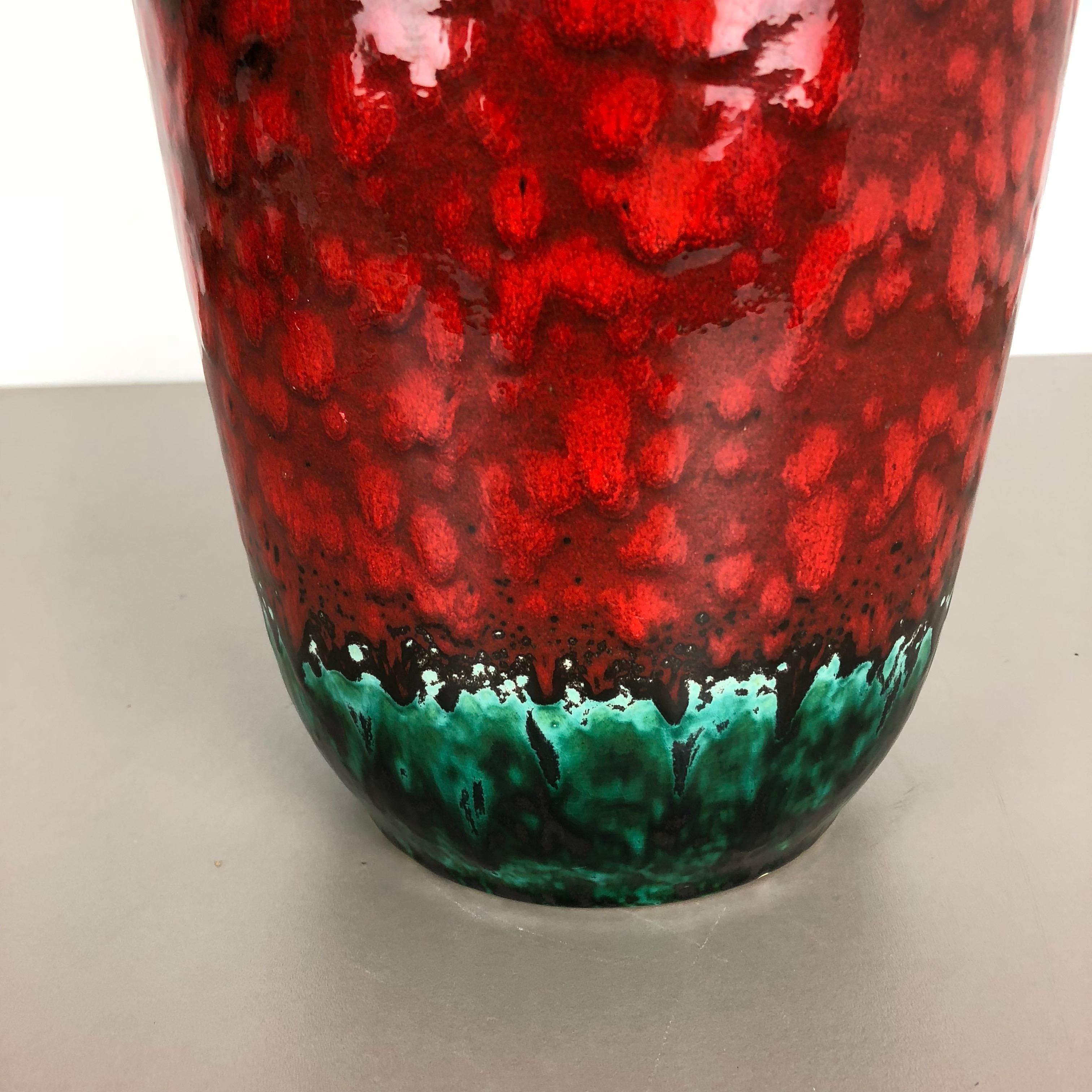 Large Pottery Fat Lava Multi-Color 517-45 Floor Vase Made by Scheurich, 1970s For Sale 2