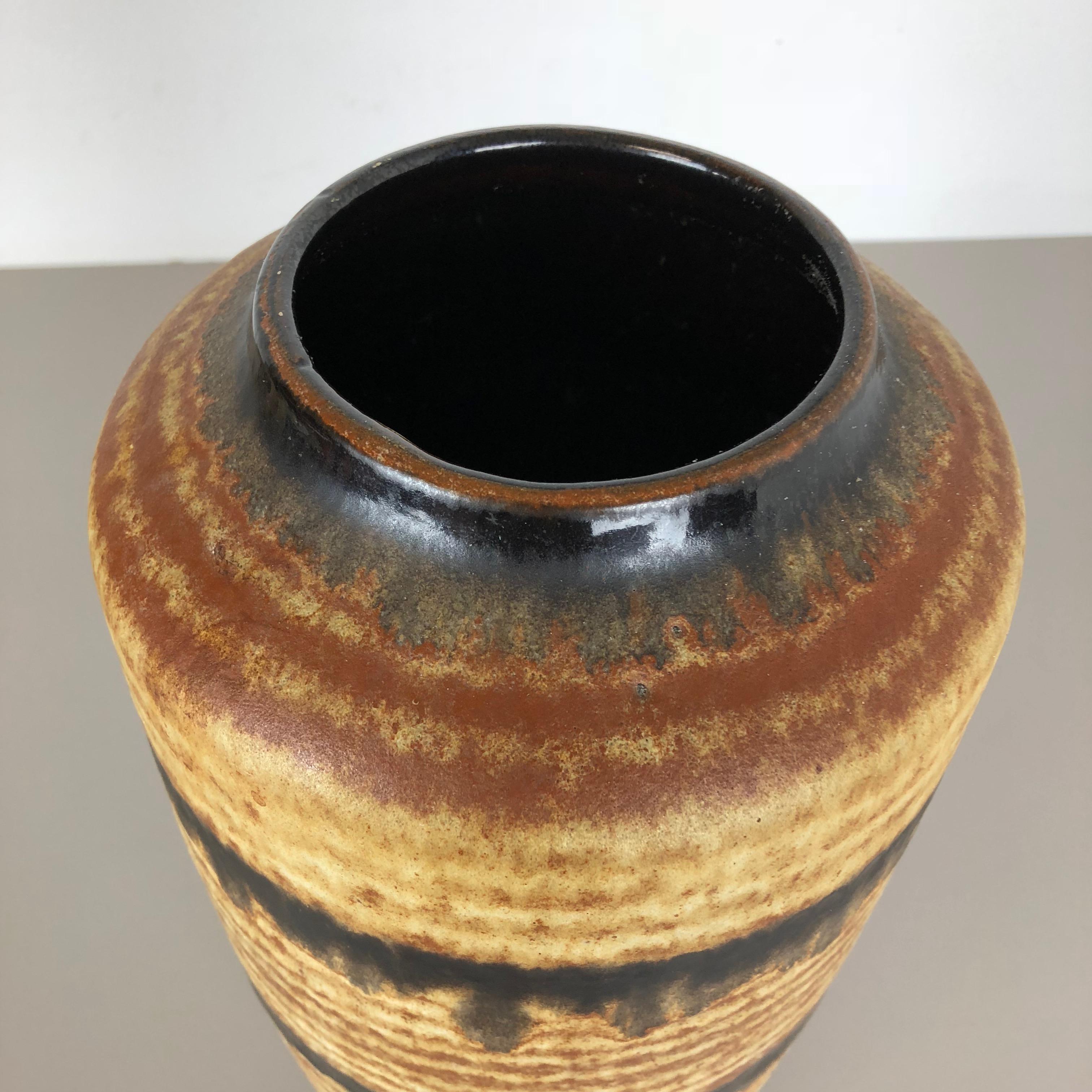 Grande vaso da terra in ceramica Fat Lava Multi-Color 517-45 realizzato da Scheurich, anni '70 in vendita 3
